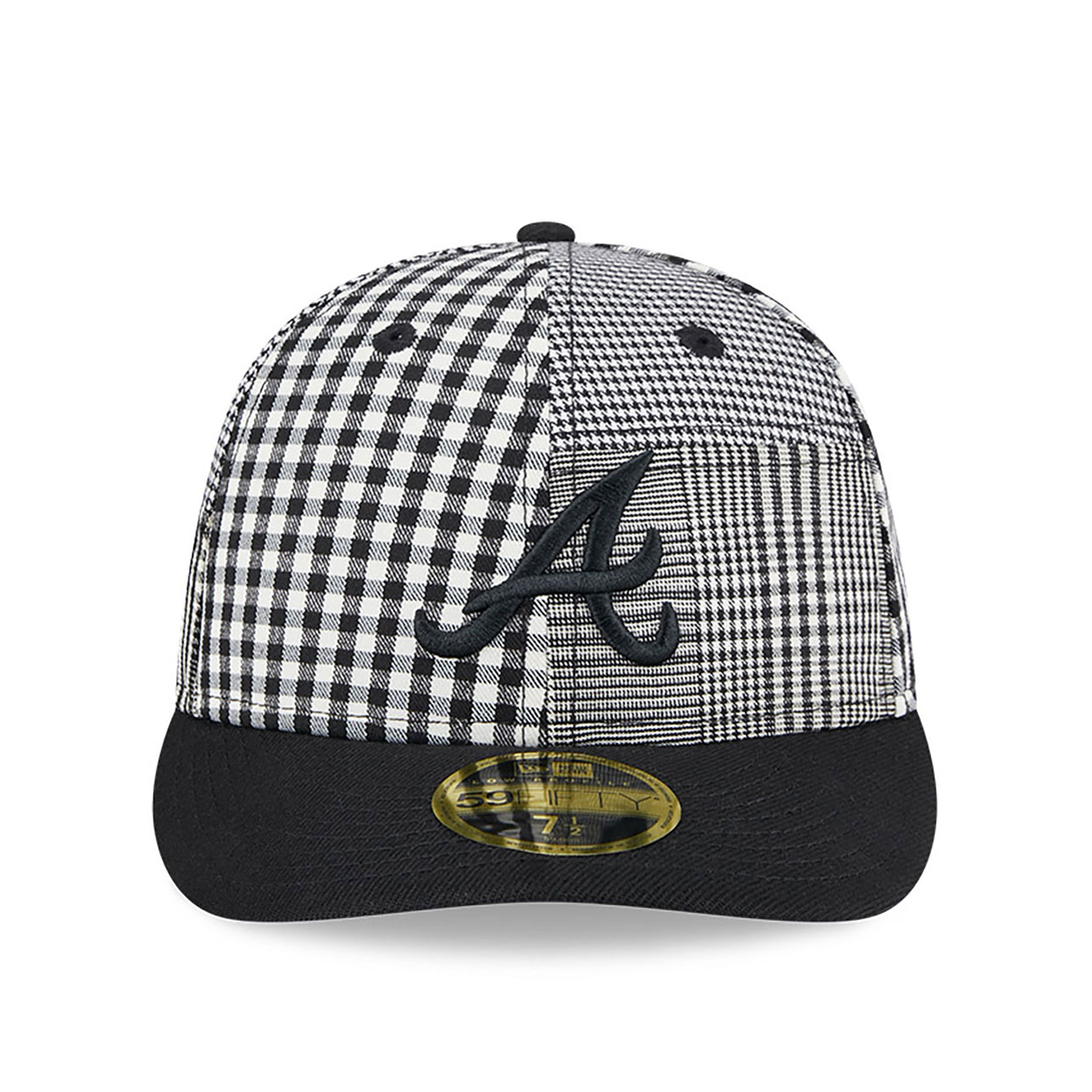 Atlanta Braves Patch Plaid Black Low Profile 59FIFTY Fitted Cap