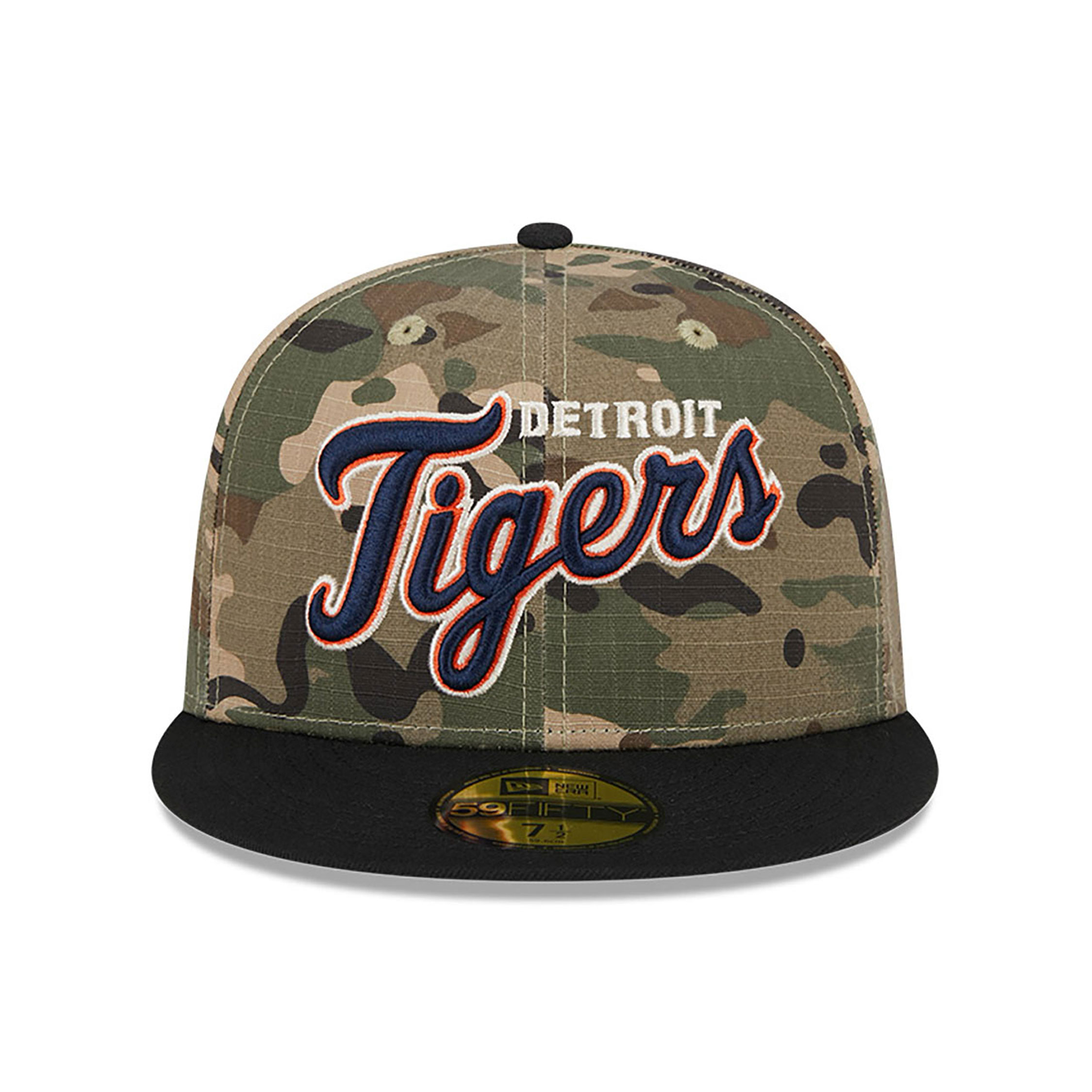 Detroit Tigers Camo Crown All Over Print Green 59FIFTY Fitted Cap