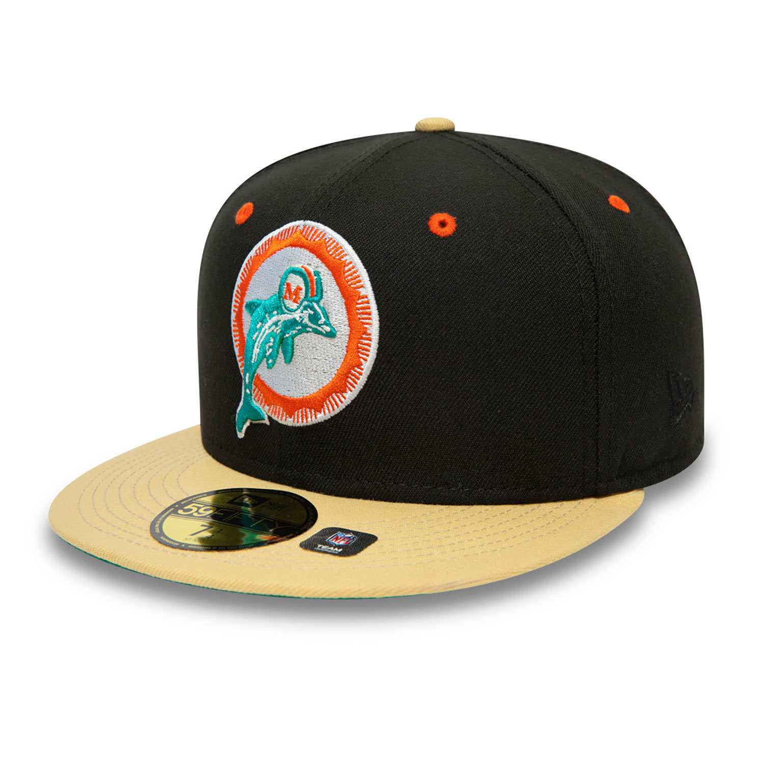 Miami Dolphins NFL Contrast Black 59FIFTY Fitted Cap