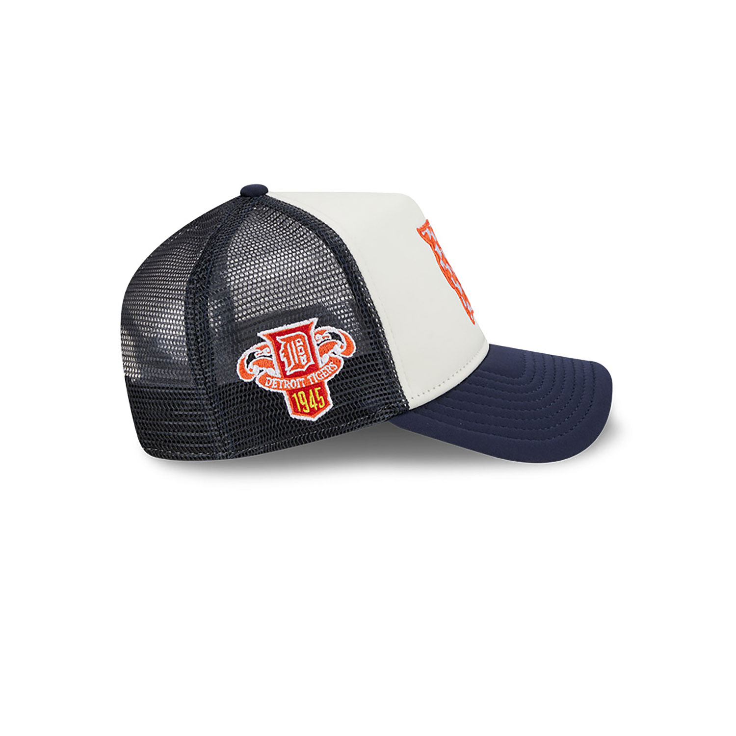 Detroit Tigers Check Flag Navy 9FORTY A-Frame Adjustable Trucker Cap