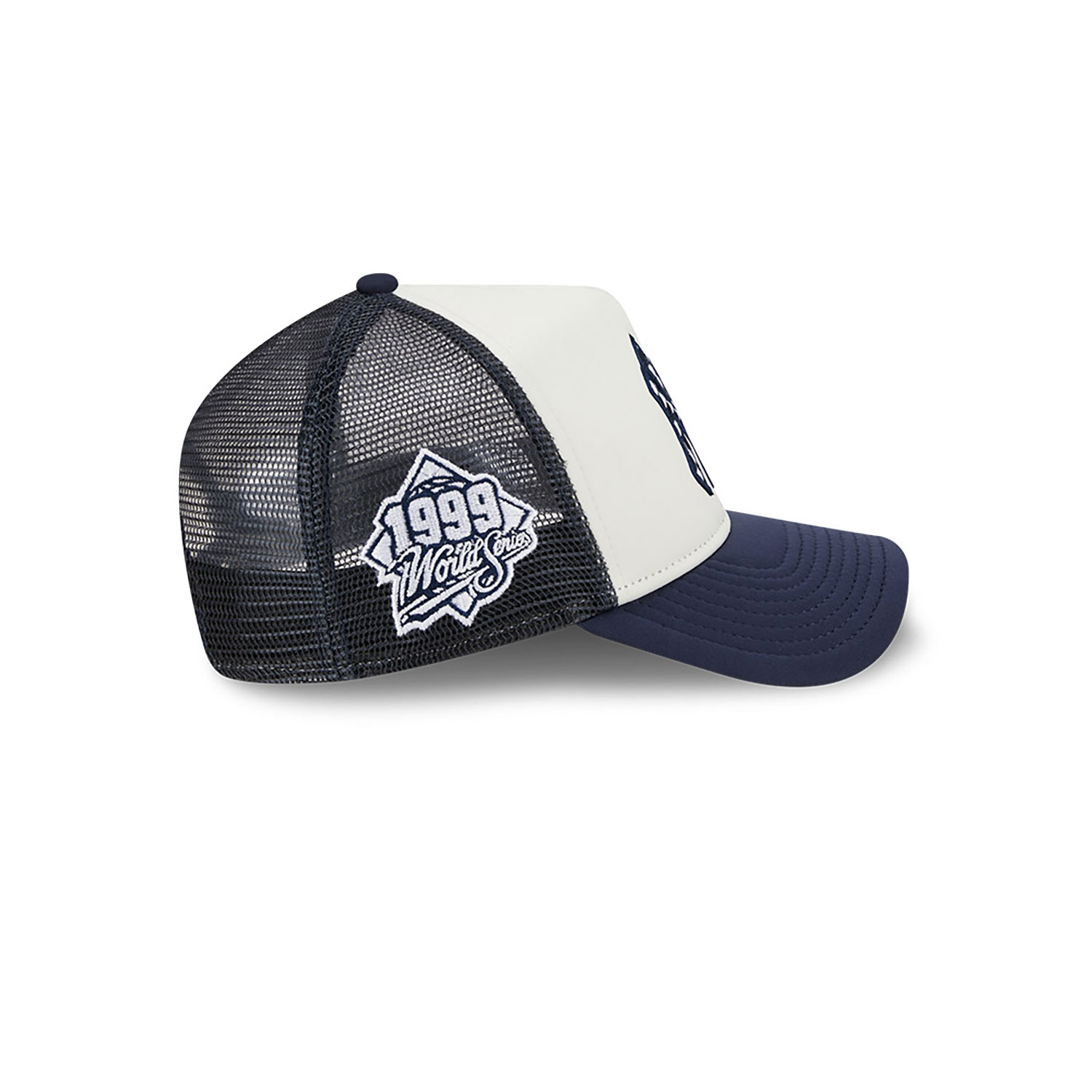 New York Yankees Check Flag Navy 9FORTY A-Frame Adjustable Trucker Cap