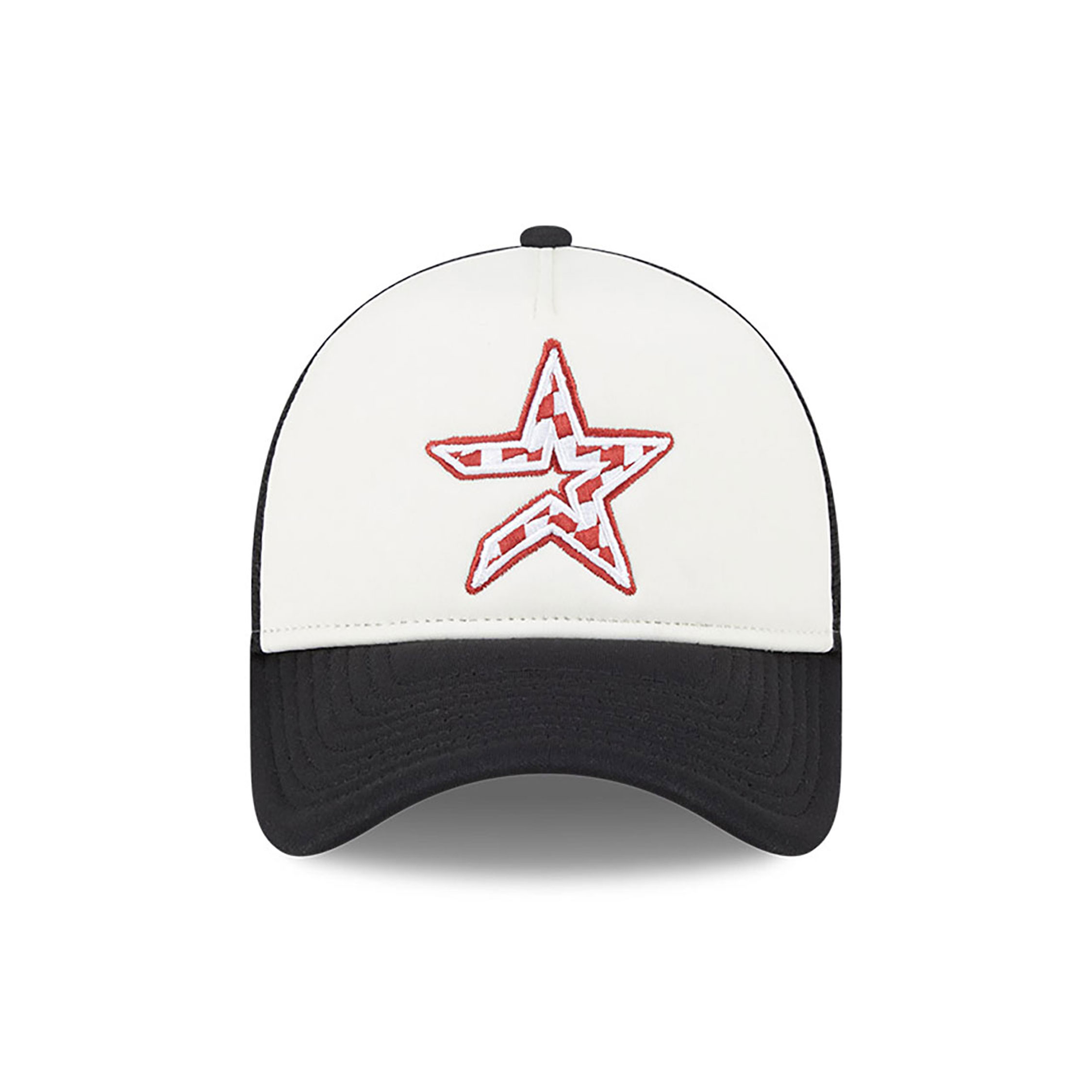 Houston Astros Check Flag Black 9FORTY A-Frame Adjustable Trucker Cap