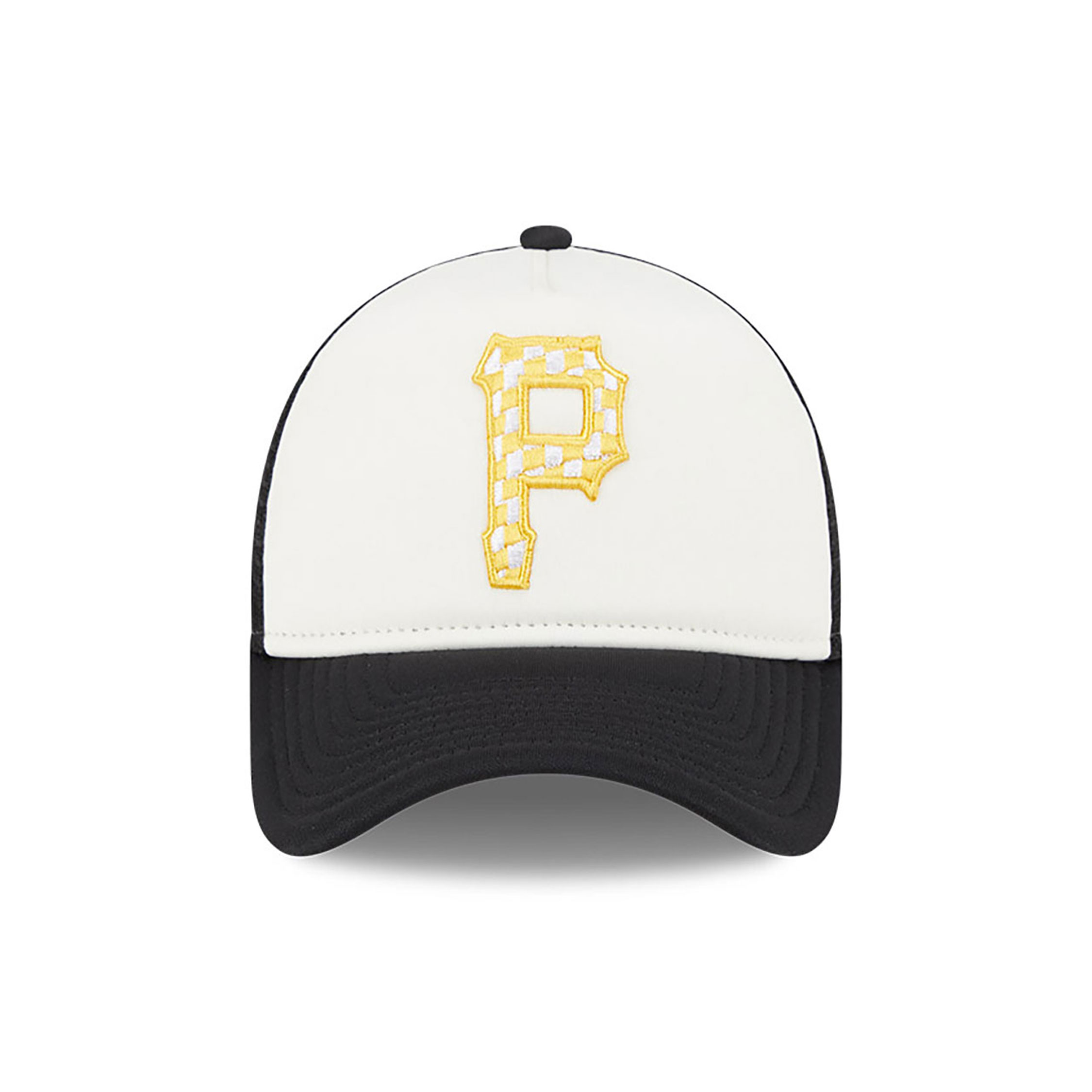 Pittsburgh Pirates Check Flag Black 9FORTY A-Frame Adjustable Trucker Cap