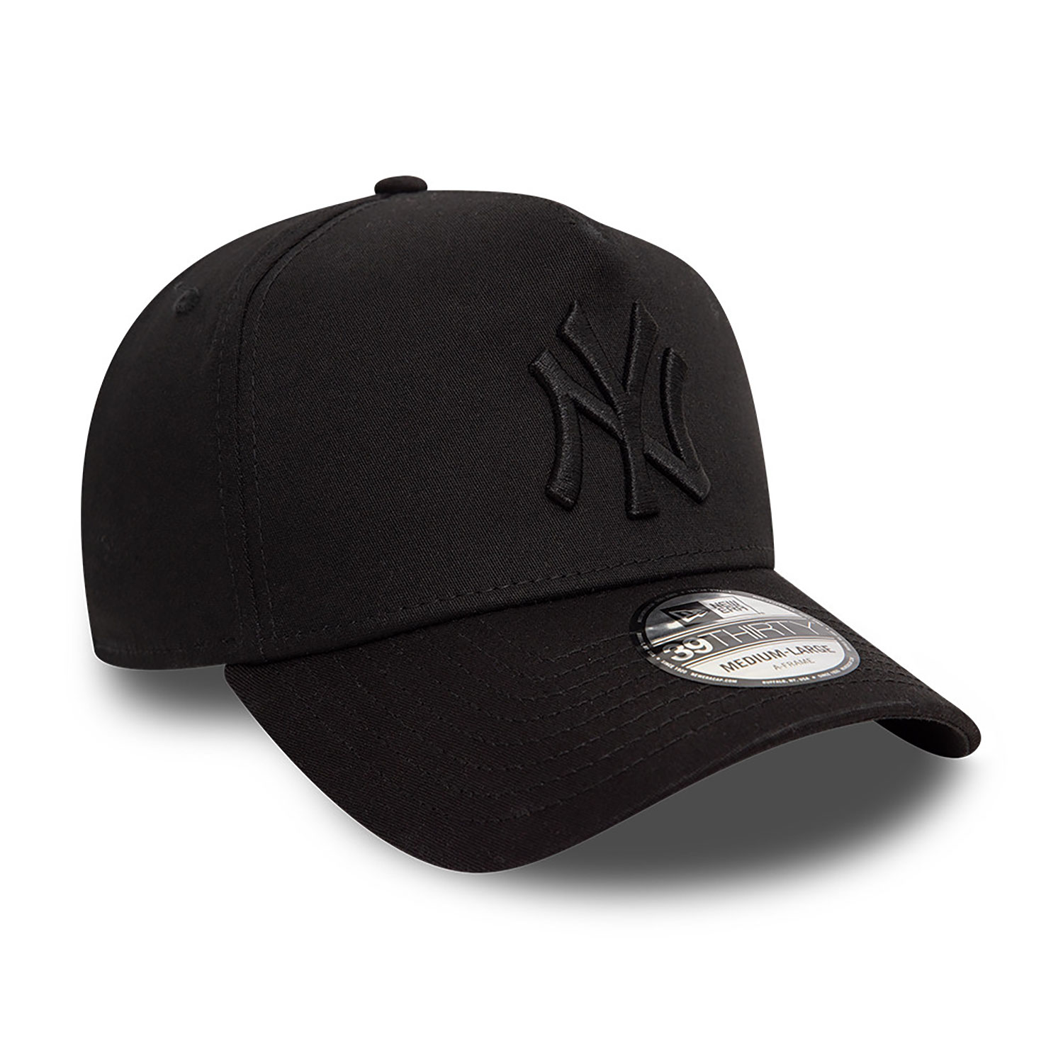 New York Yankees League Essential Black 39THIRTY A-Frame Stretch Fit Cap