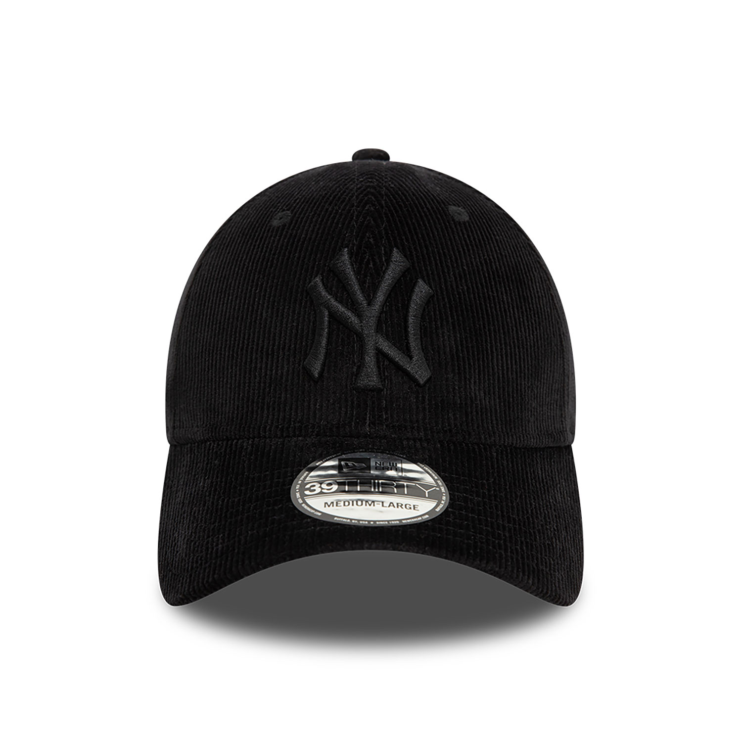 New York Yankees Cord Black 39THIRTY Stretch Fit Cap