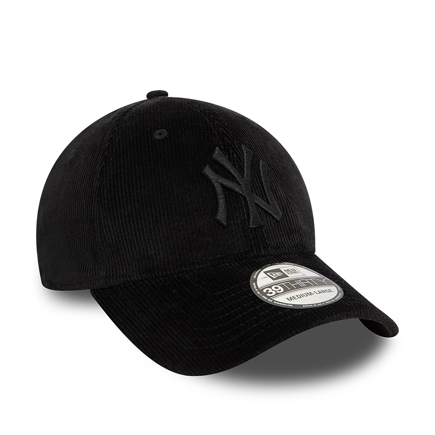 New York Yankees Cord Black 39THIRTY Stretch Fit Cap