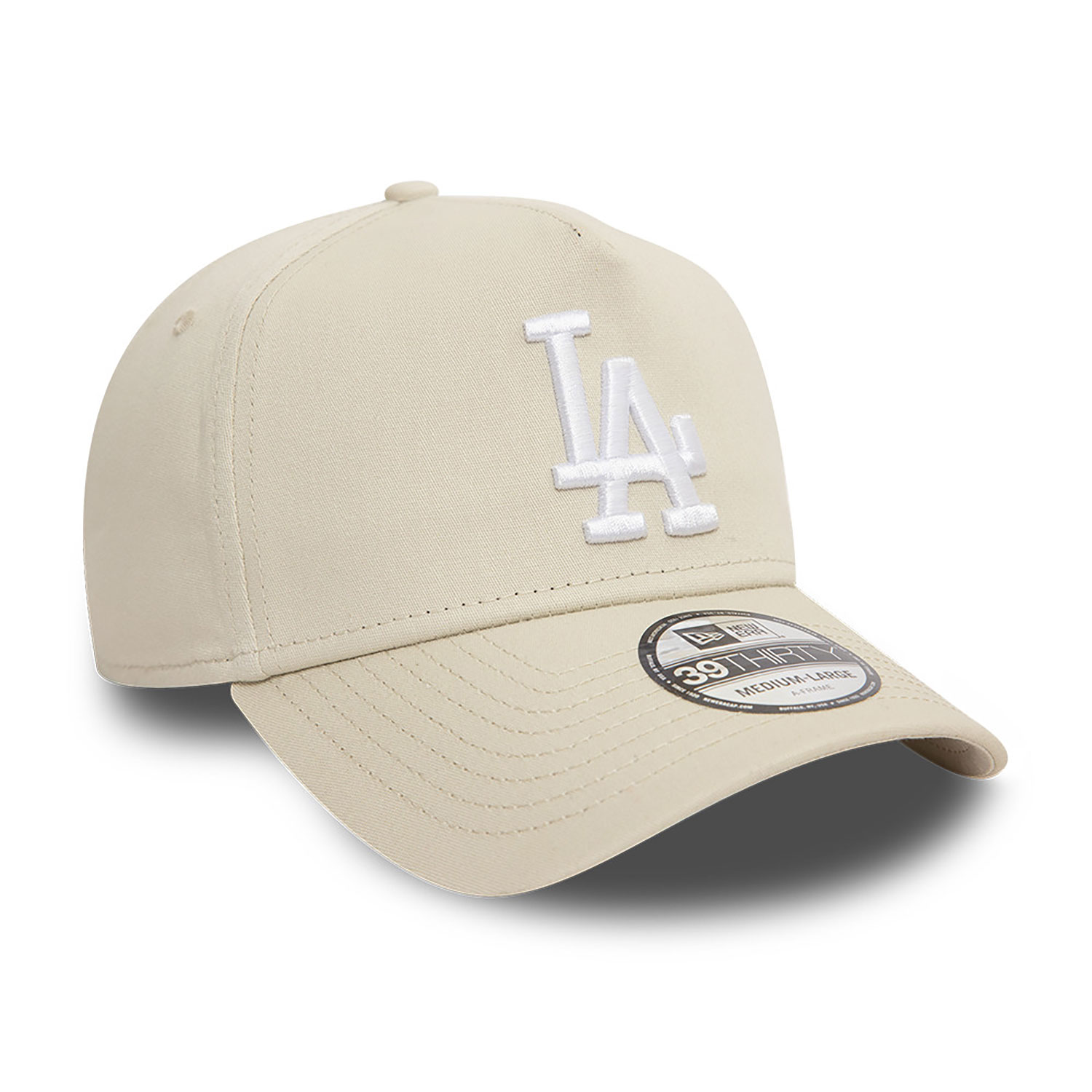 LA Dodgers League Essential Light Beige 39THIRTY A-Frame Stretch Fit Cap