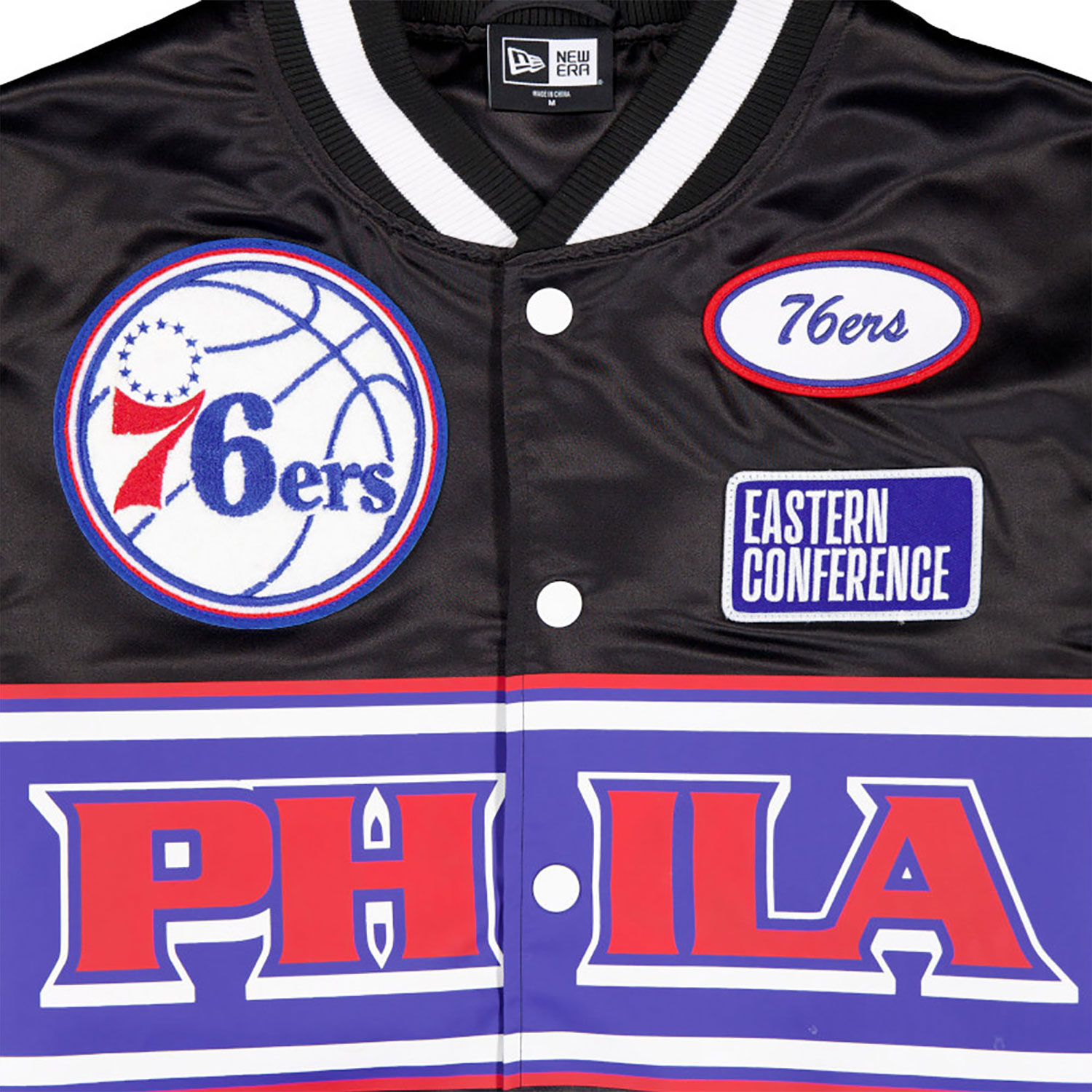 Philadelphia 76ers NBA Rally Drive Black Bomber Jacket