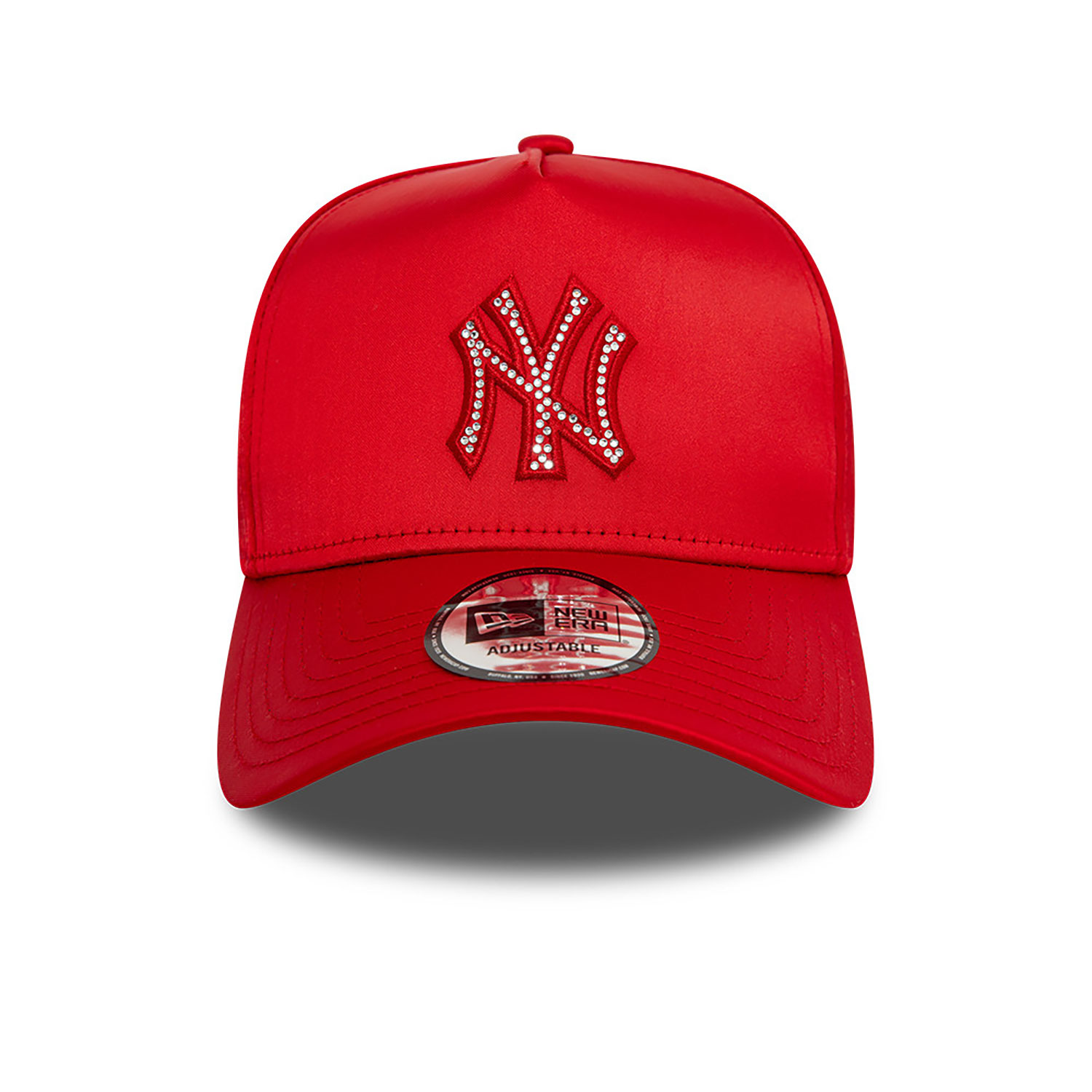 New York Yankees MLB Satin Rhinestone Red 9FORTY E-Frame Adjustable Cap