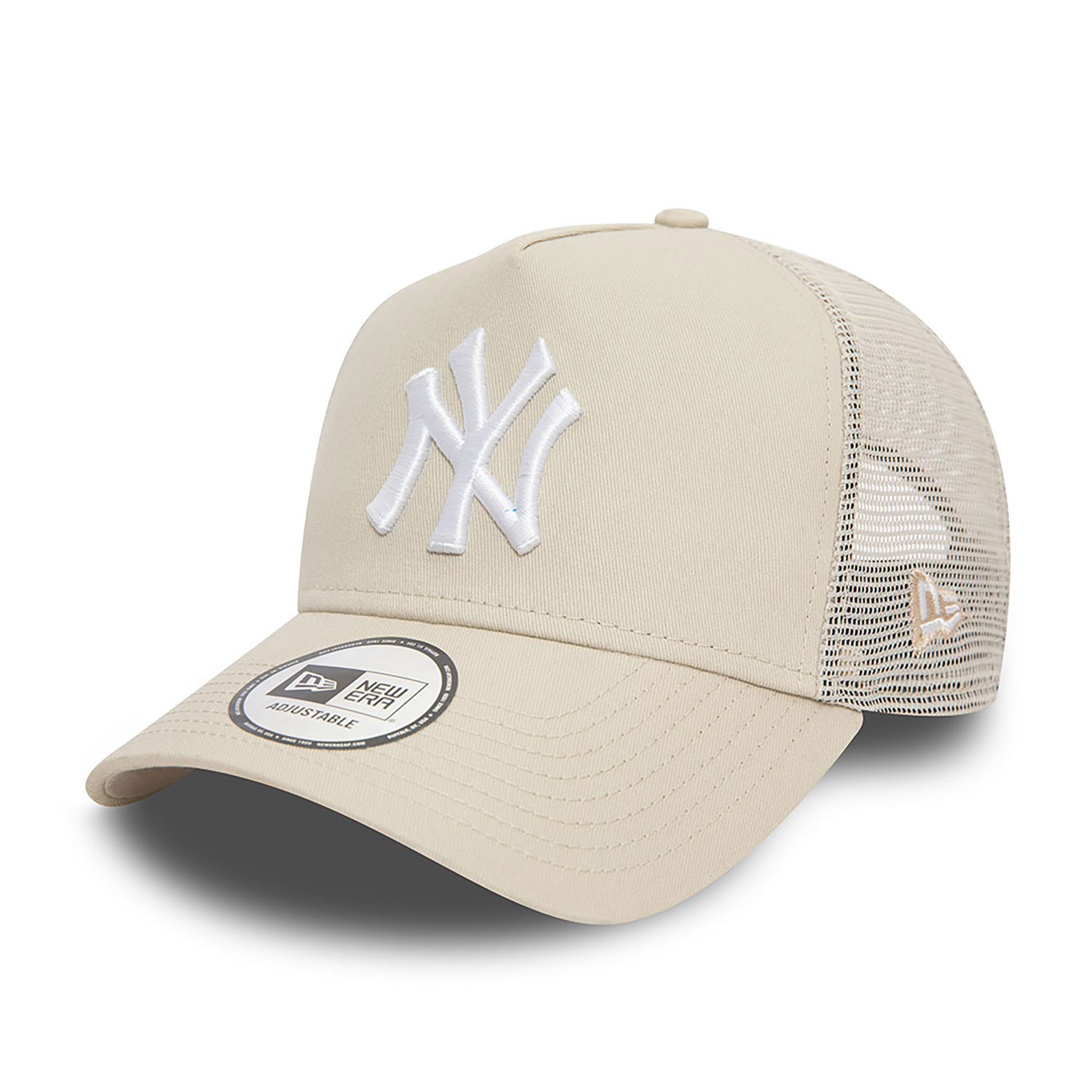 New York Yankees League Essential Light Beige A-Frame Trucker Cap