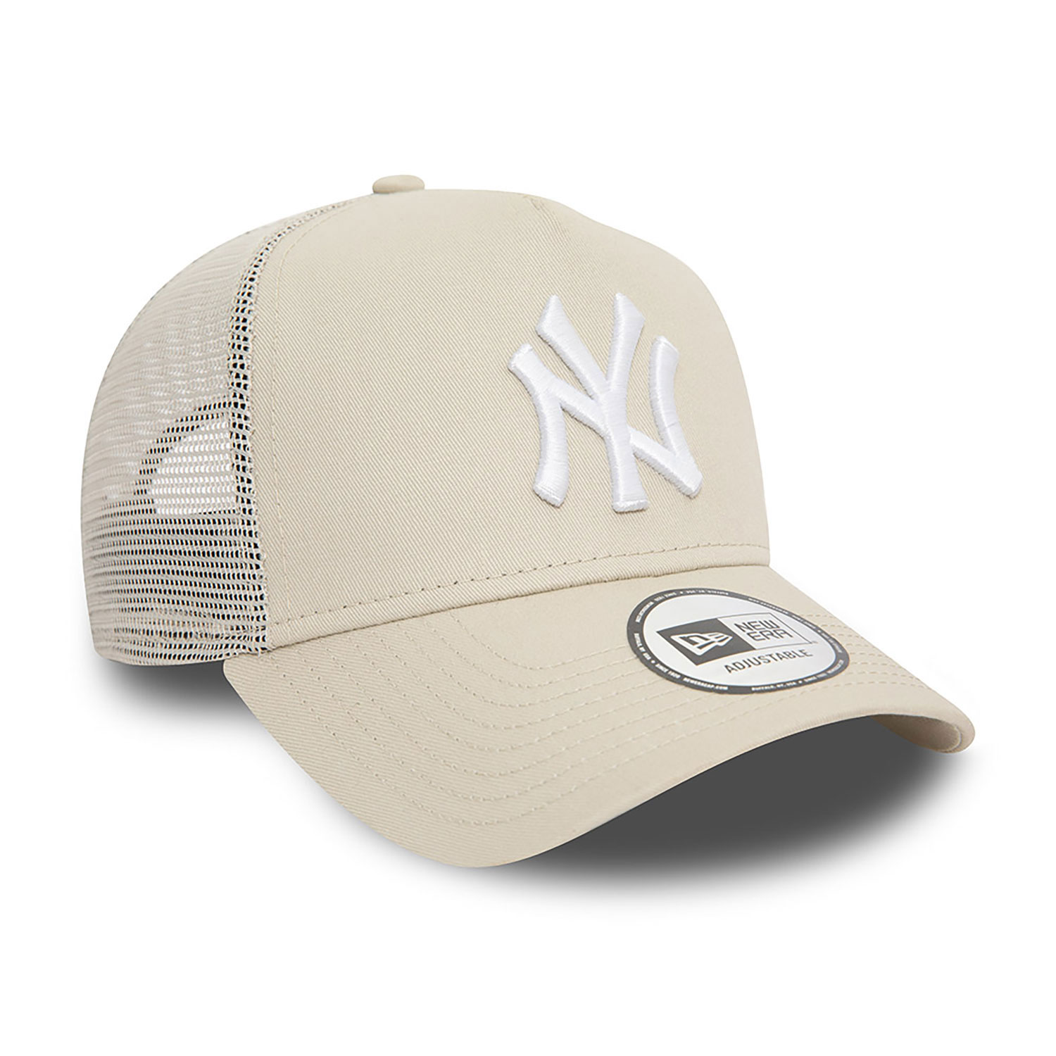 New York Yankees League Essential Light Beige A-Frame Trucker Cap