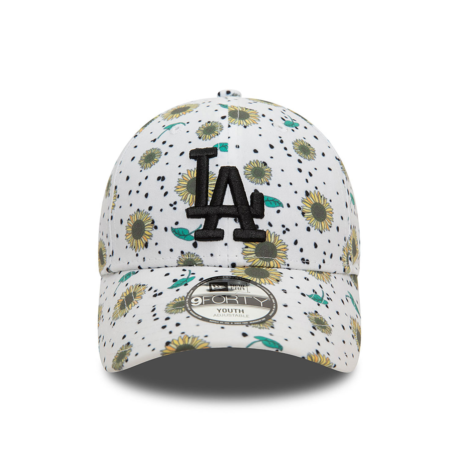 LA Dodgers Youth Floral All Over Print White 9FORTY Adjustable Cap