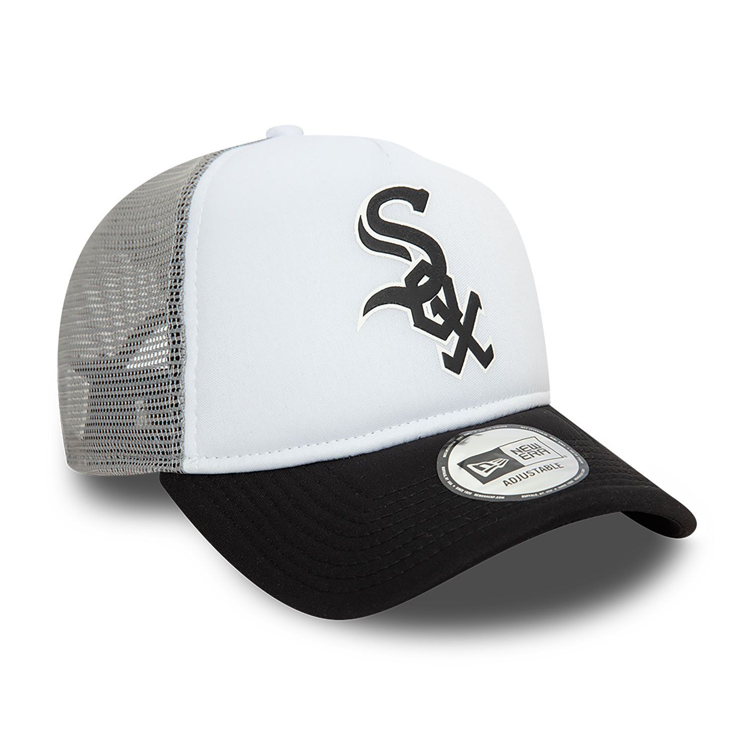 Chicago White Sox MLB Logo Black A-Frame Trucker Cap
