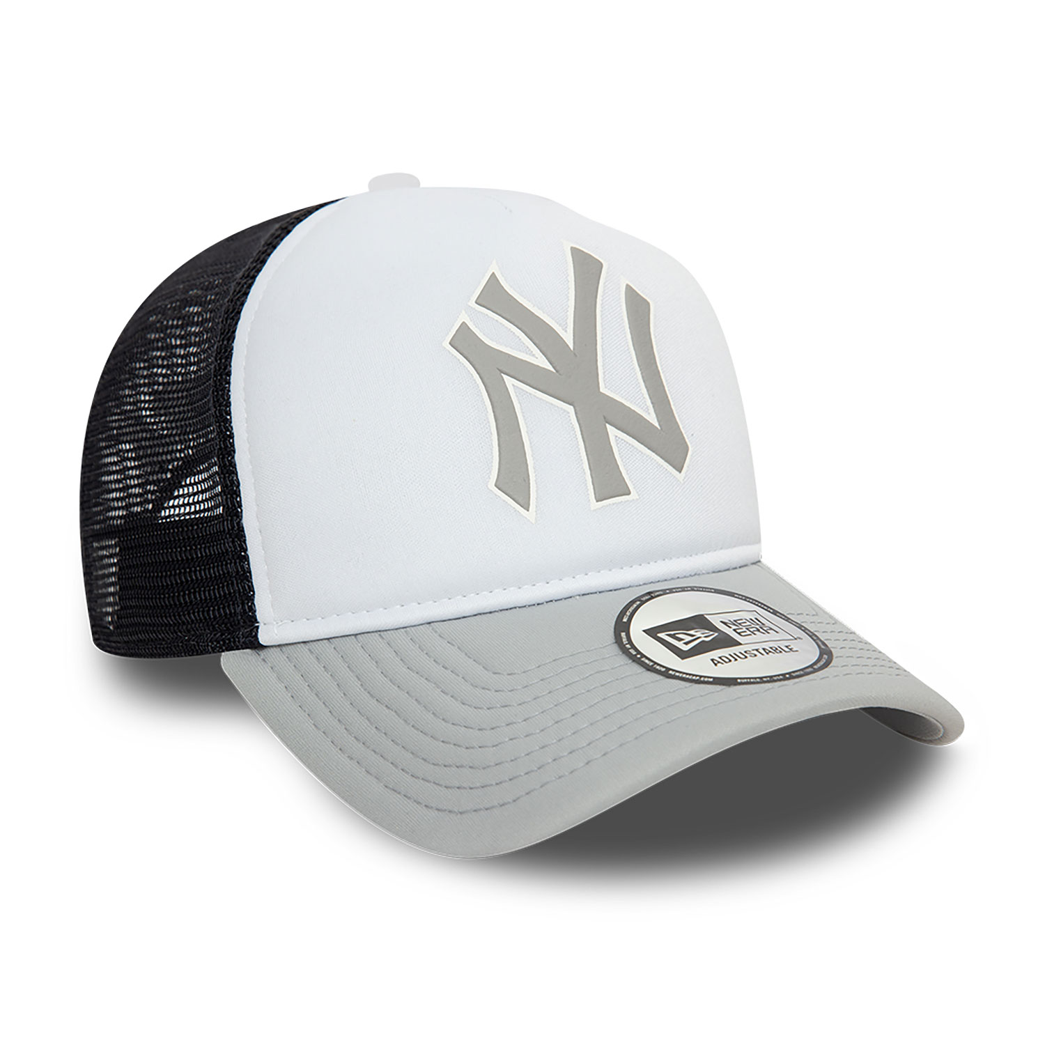 New York Yankees MLB Logo Grey A-Frame Trucker Cap
