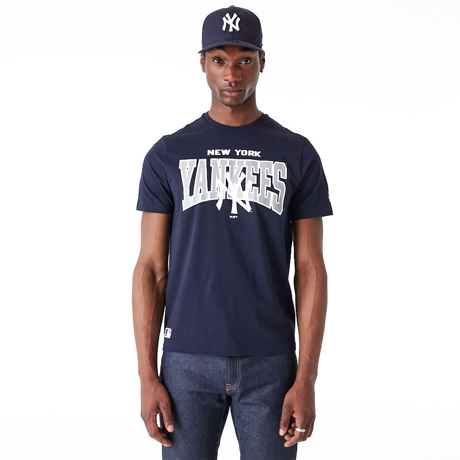 New York Yankees MLB Arch Wordmark Graphic Navy T-Shirt