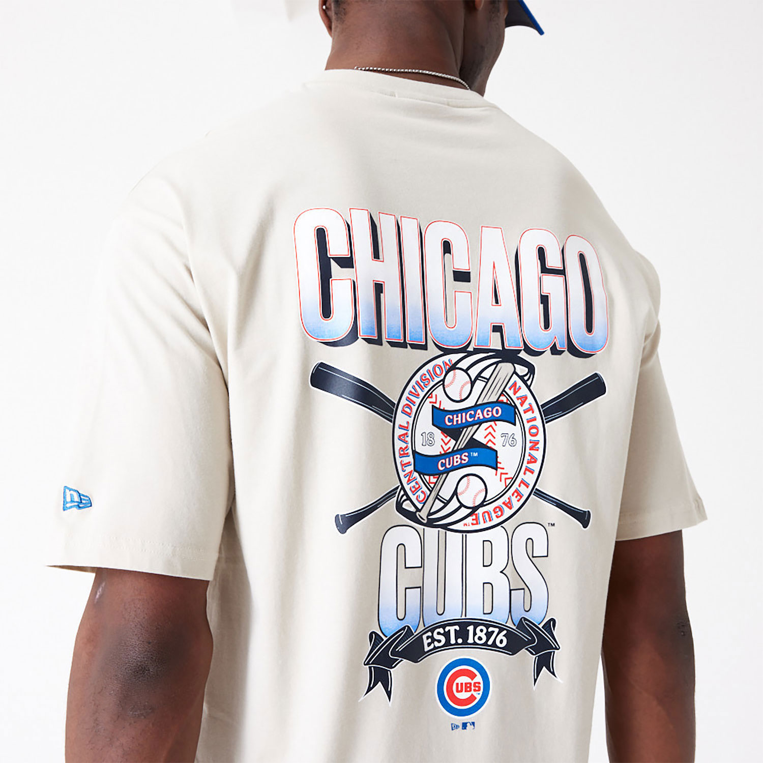 Chicago Cubs Baseball Oversized Graphic Stone T-Shirt
