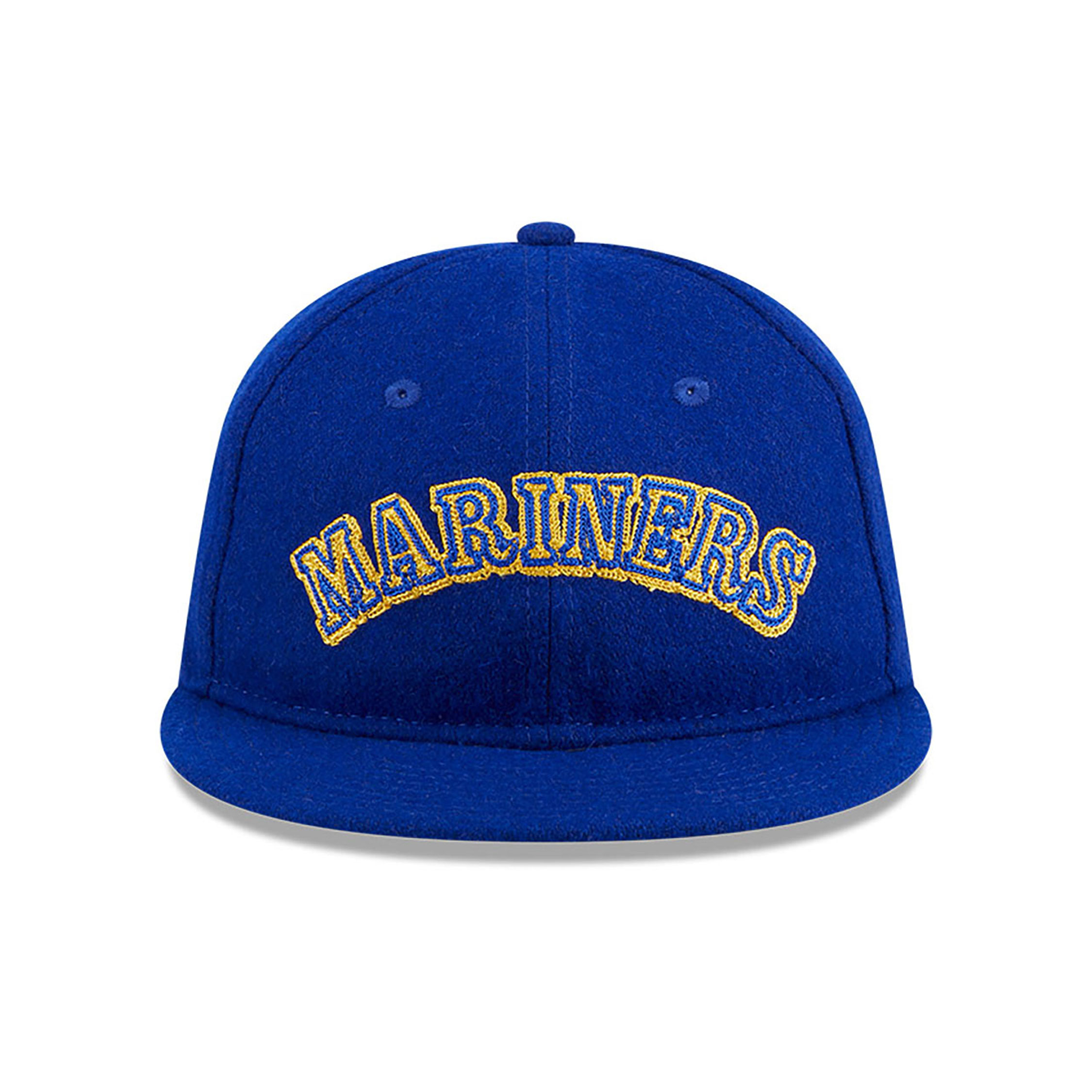 Seattle Mariners Melton Wool Blue Retro Crown 9FIFTY Strapback Cap