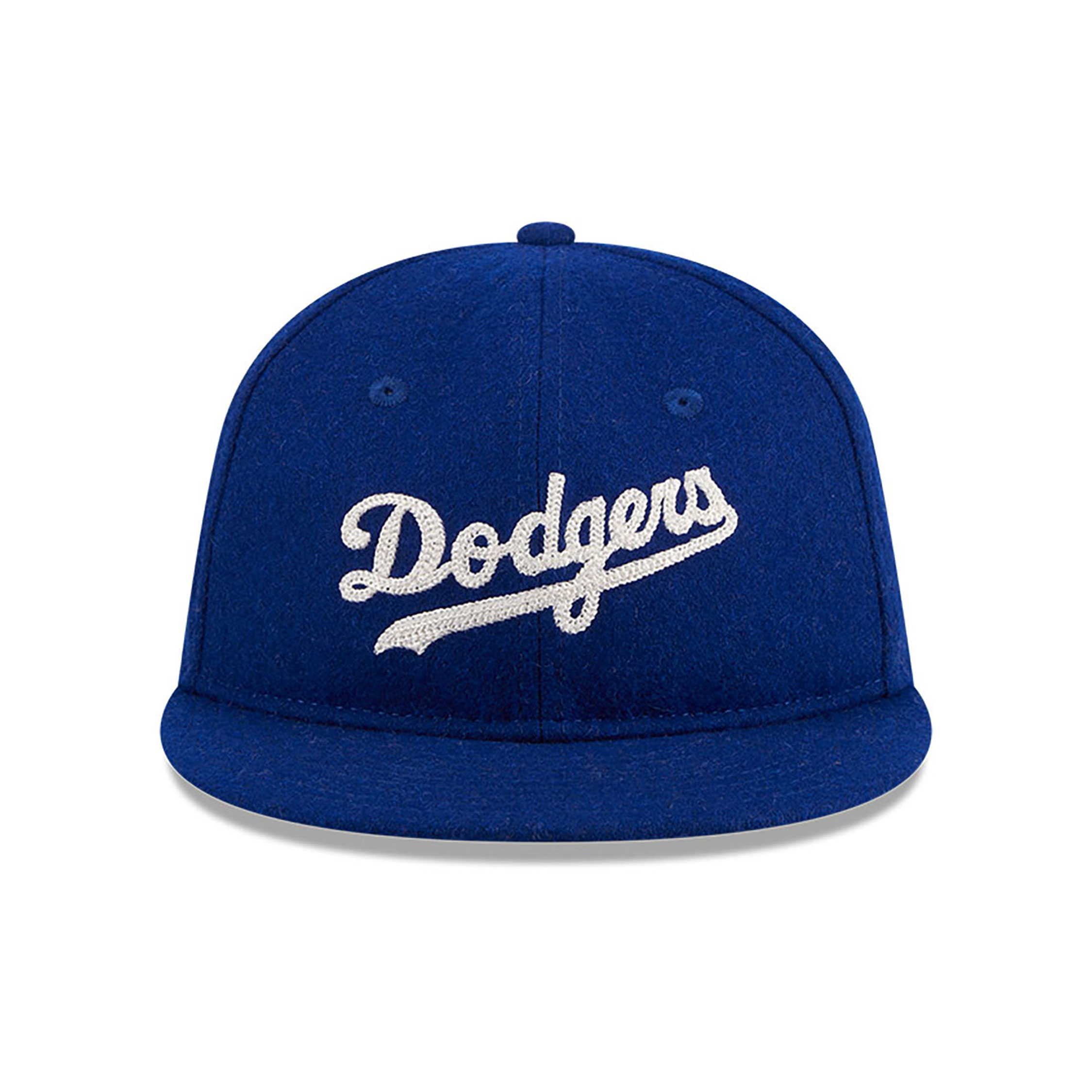 LA Dodgers Melton Wool Dark Blue Retro Crown 9FIFTY Strapback Cap