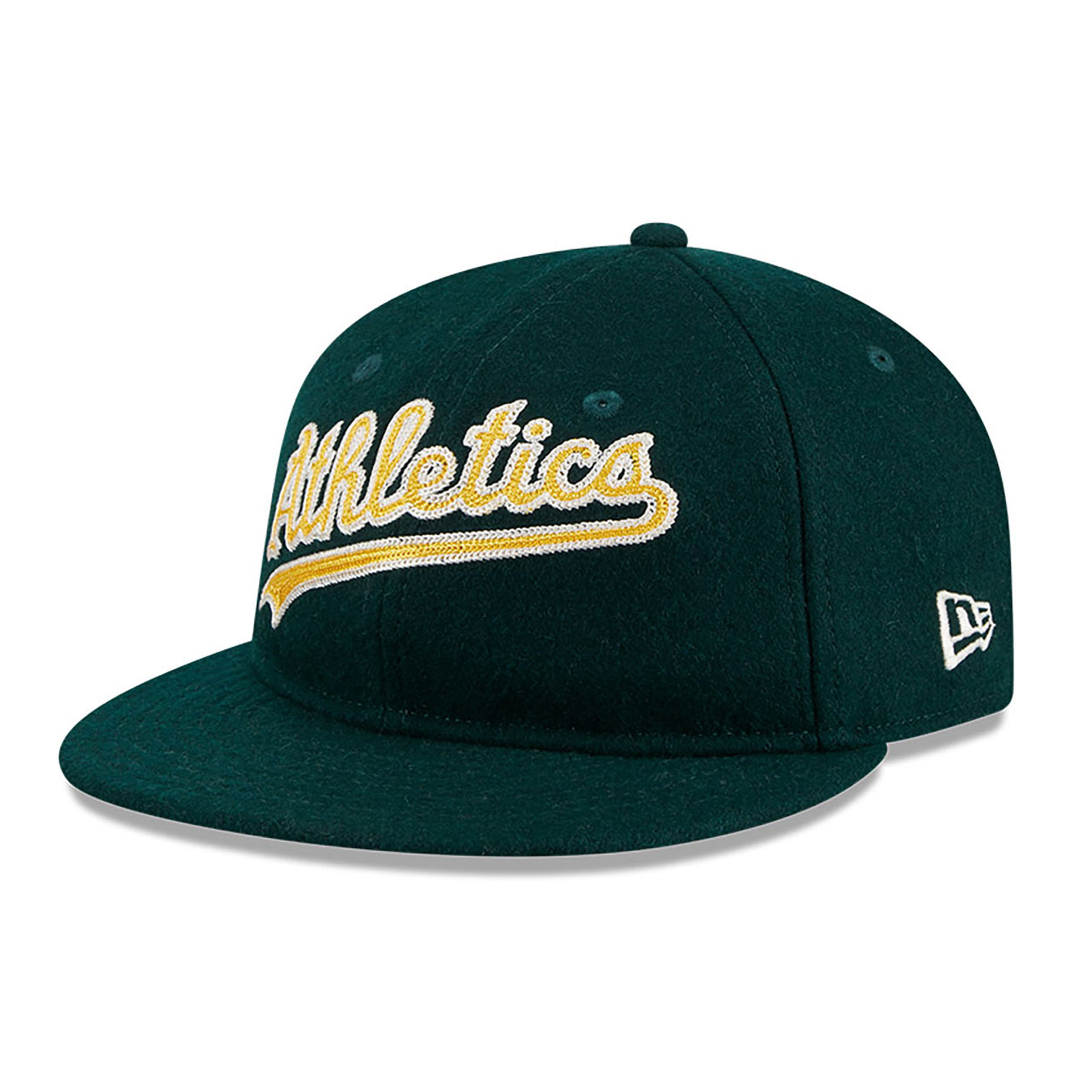 Oakland Athletics Melton Wool Dark Green Retro Crown 9FIFTY Strapback Cap