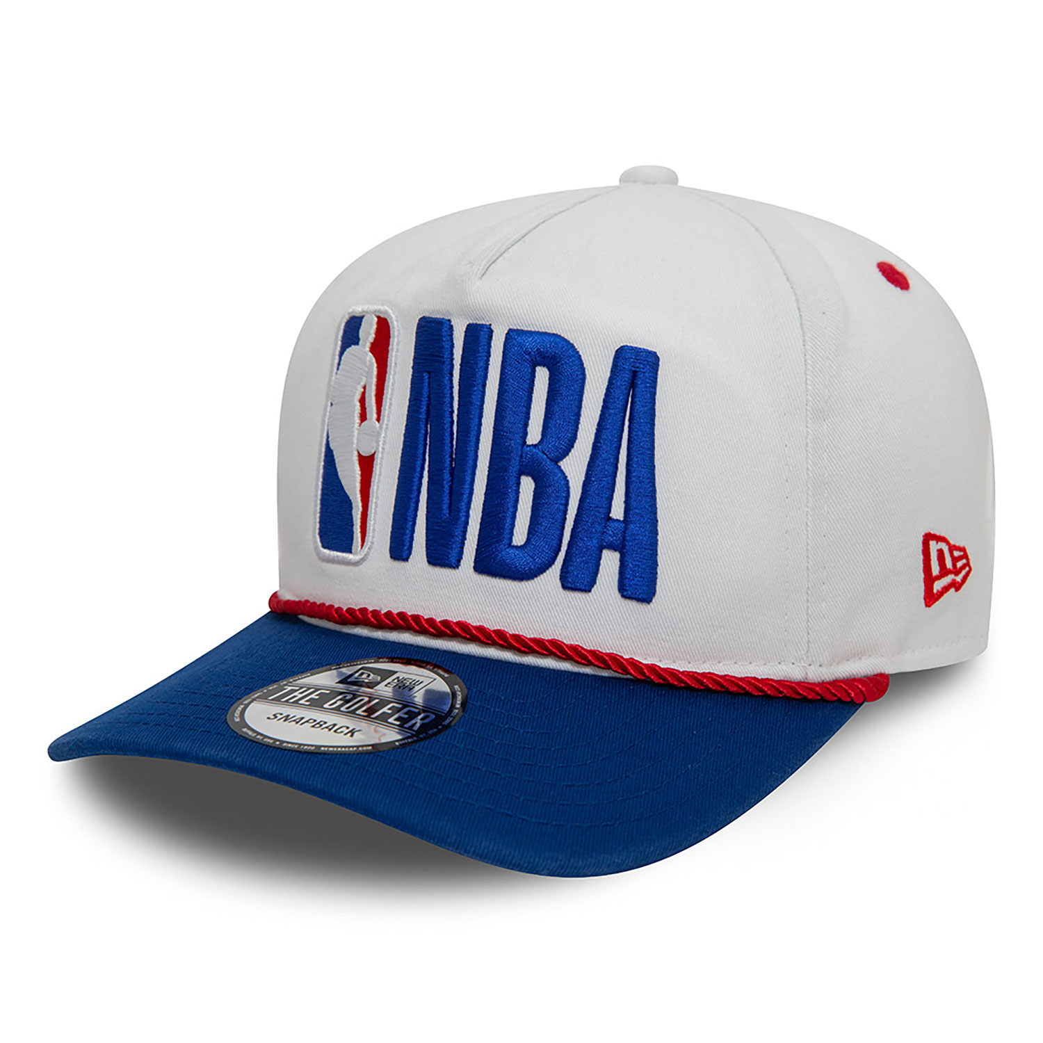 NBA Logo Washed White Golfer Snapback Cap