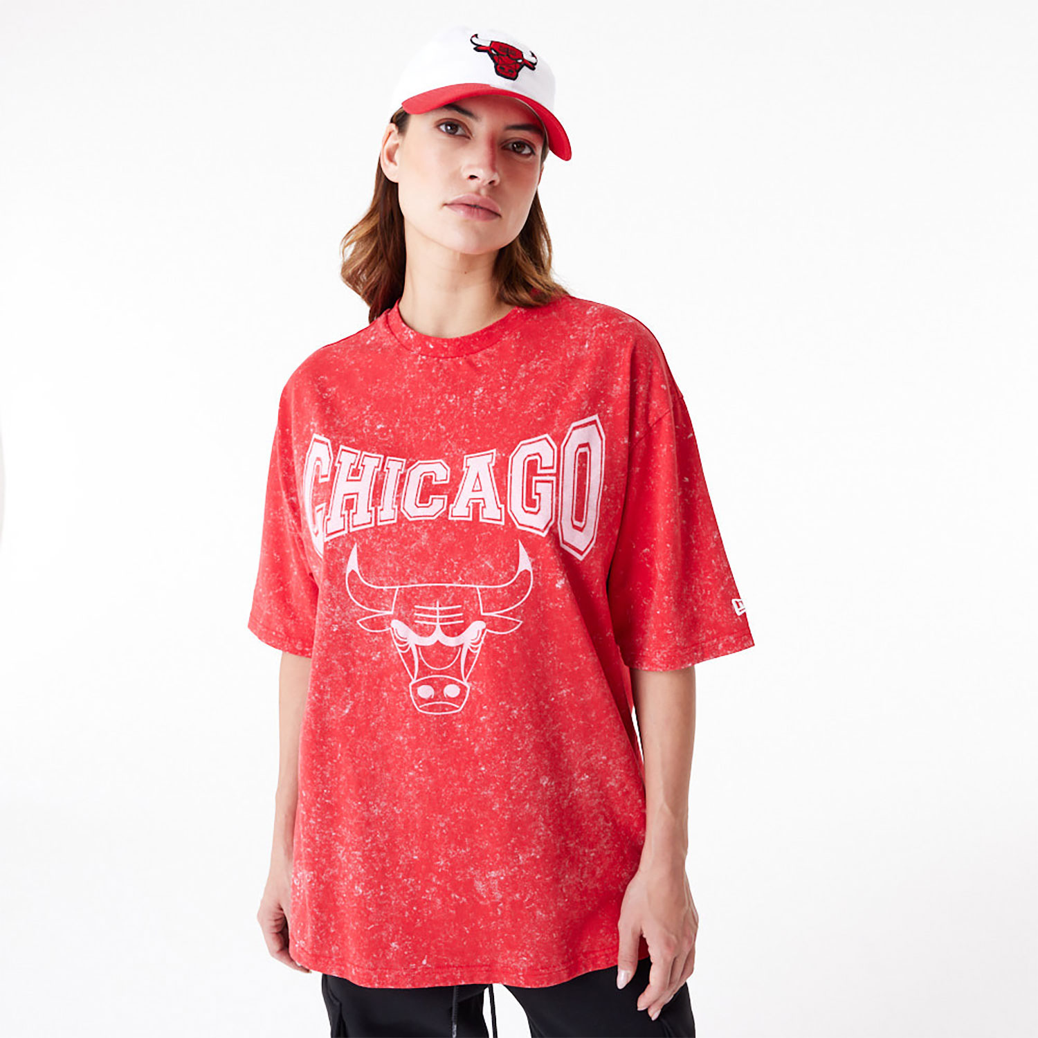 Chicago Bulls NBA Washed Red Oversized T-Shirt