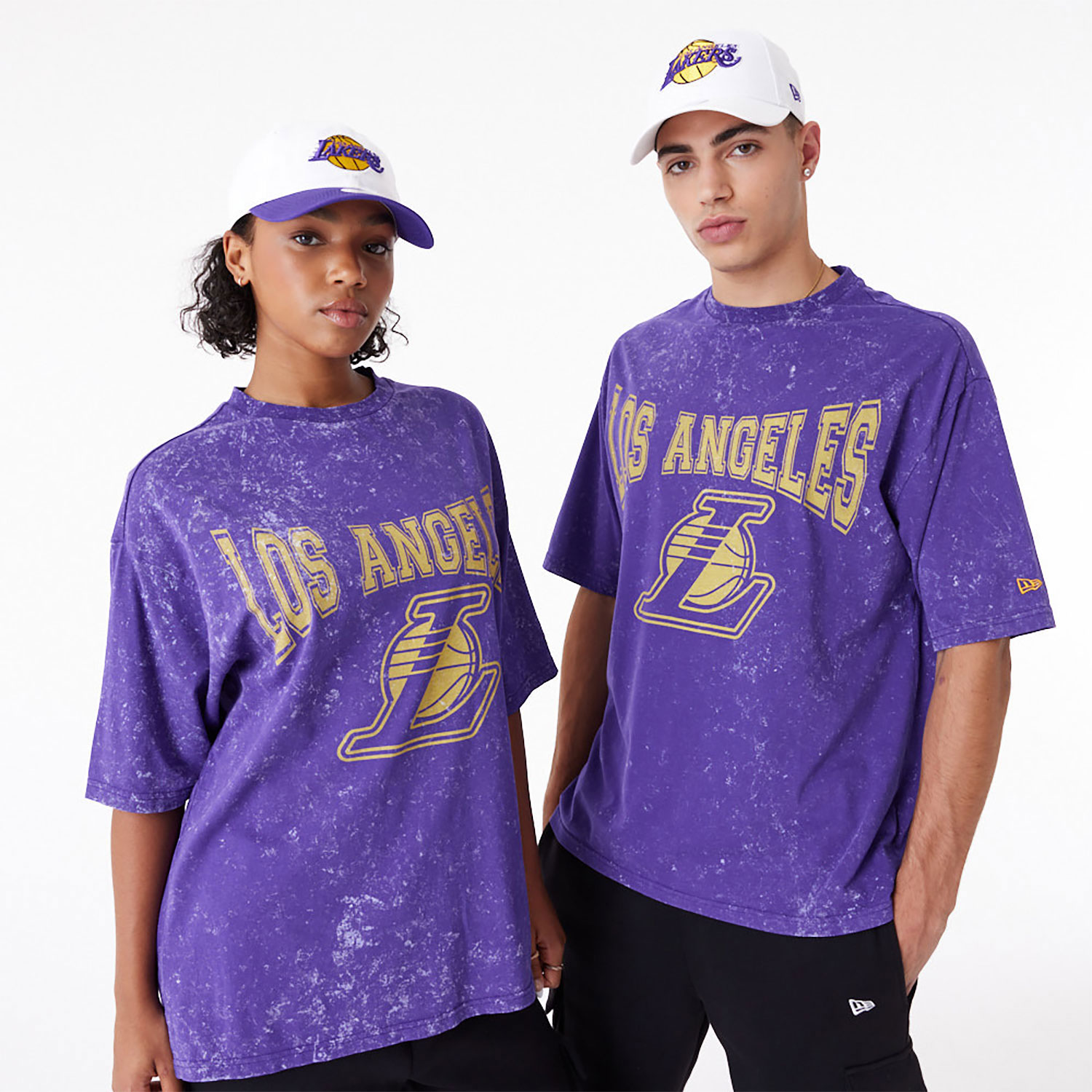 LA Lakers NBA Washed Purple Oversized T-Shirt