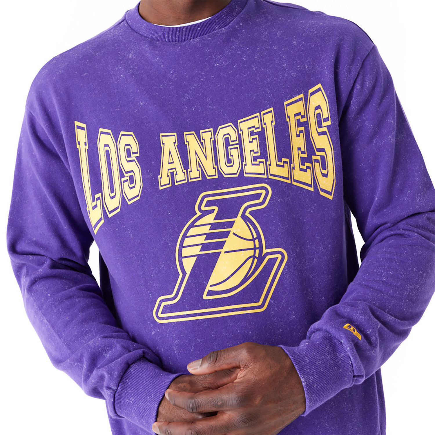 LA Lakers NBA Washed Purple Crew Neck Sweatshirt