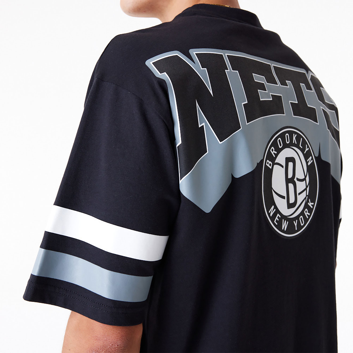 Brooklyn Nets NBA Arch Graphic Black Oversized T-Shirt
