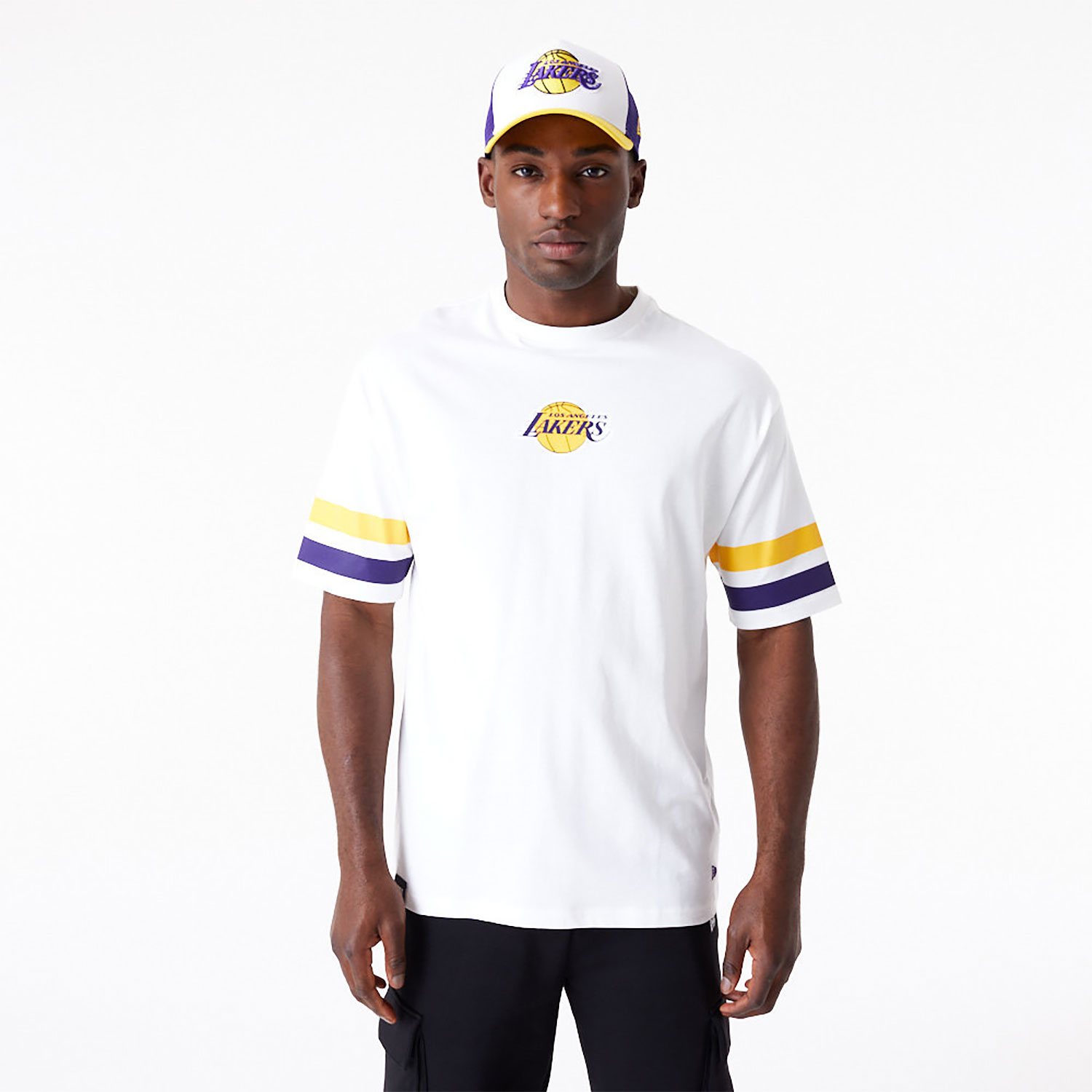 LA Lakers NBA Arch Graphic White Oversized T-Shirt