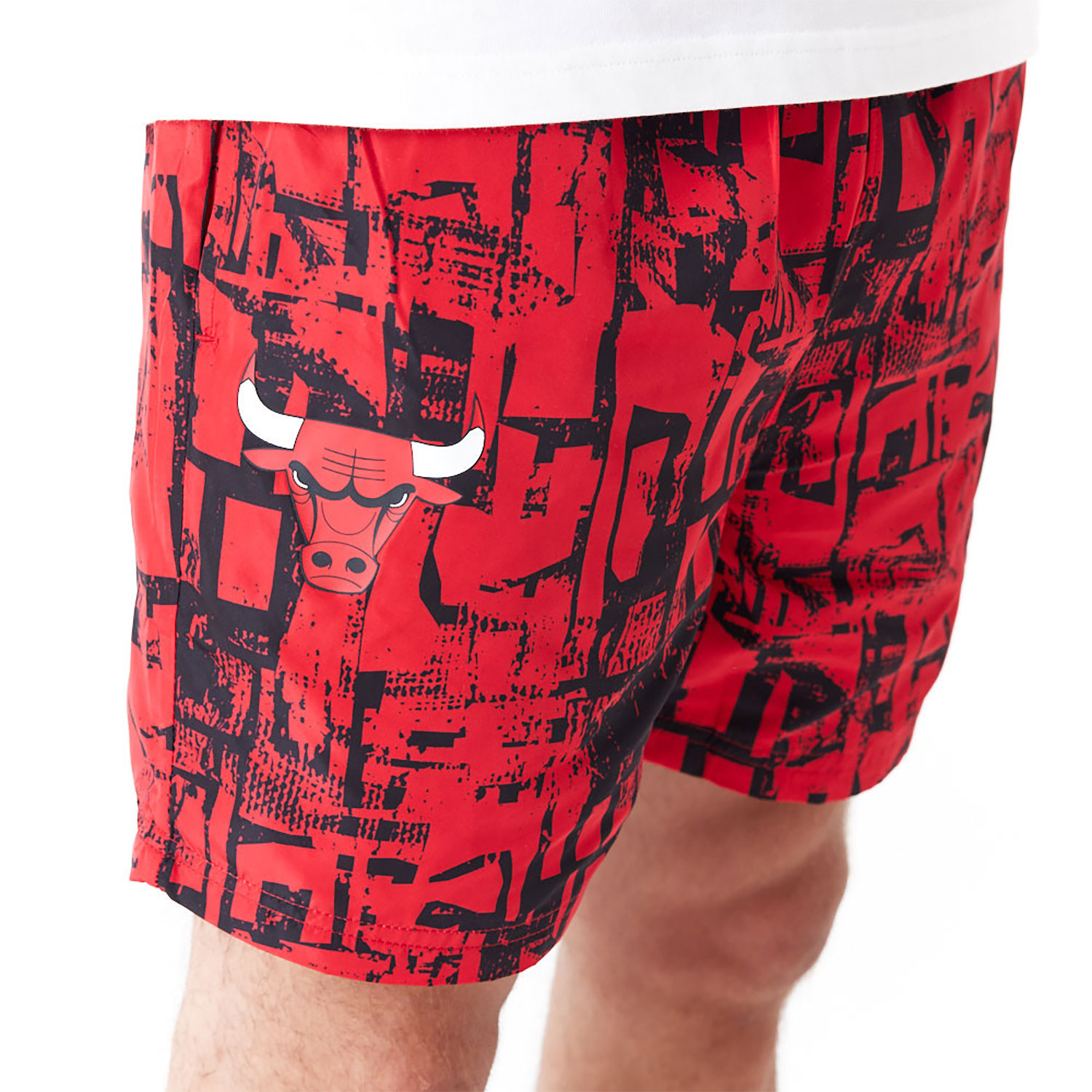 Chicago Bulls NBA All Over Print Red Shorts
