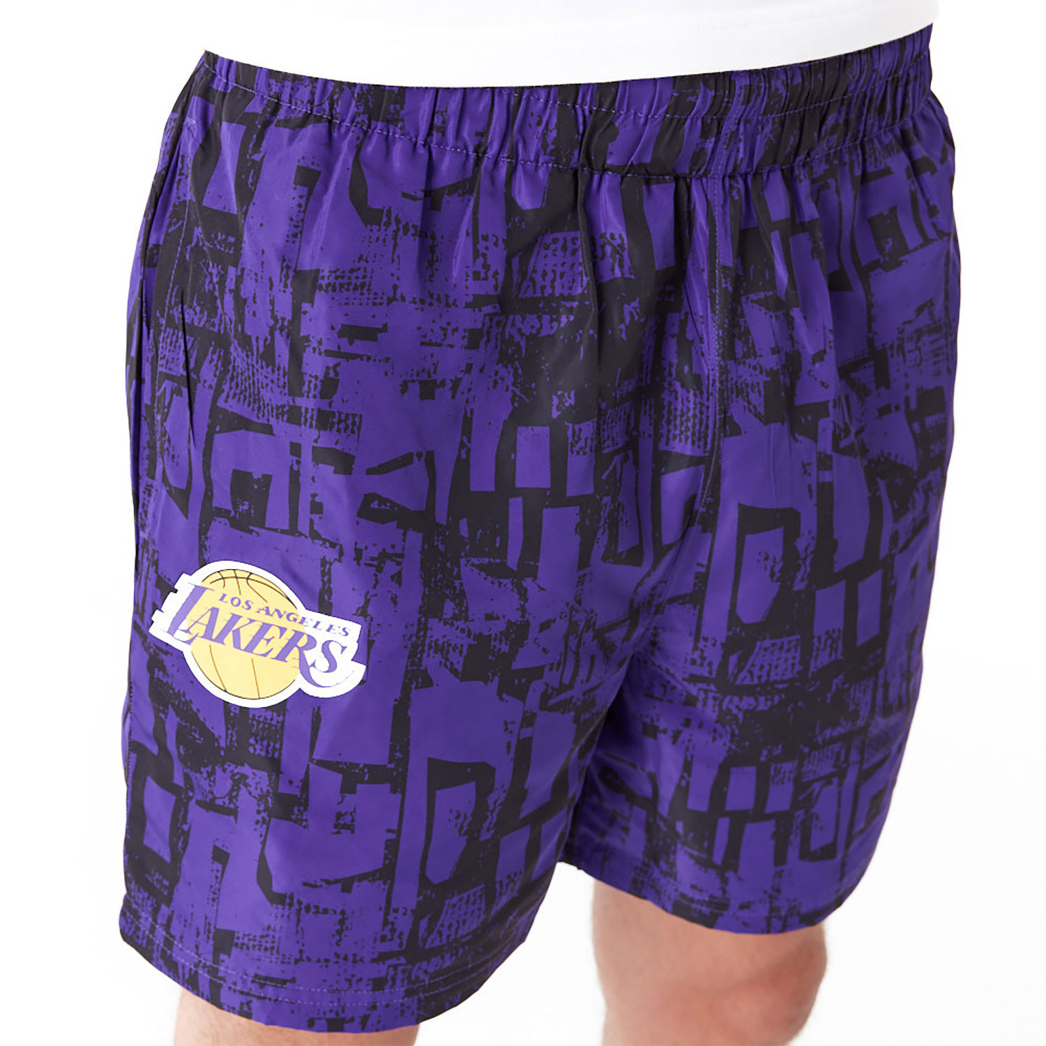 LA Lakers NBA All Over Print Purple Shorts