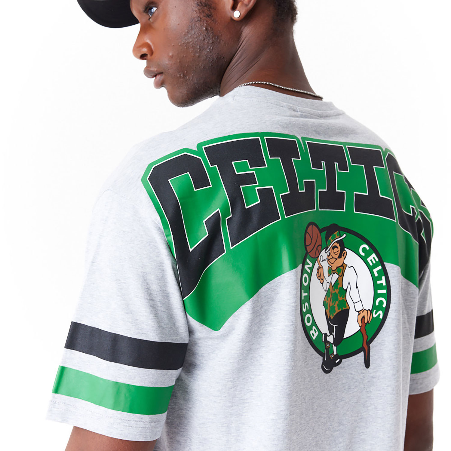 Boston Celtics NBA Arch Graphic Grey Oversized T-Shirt