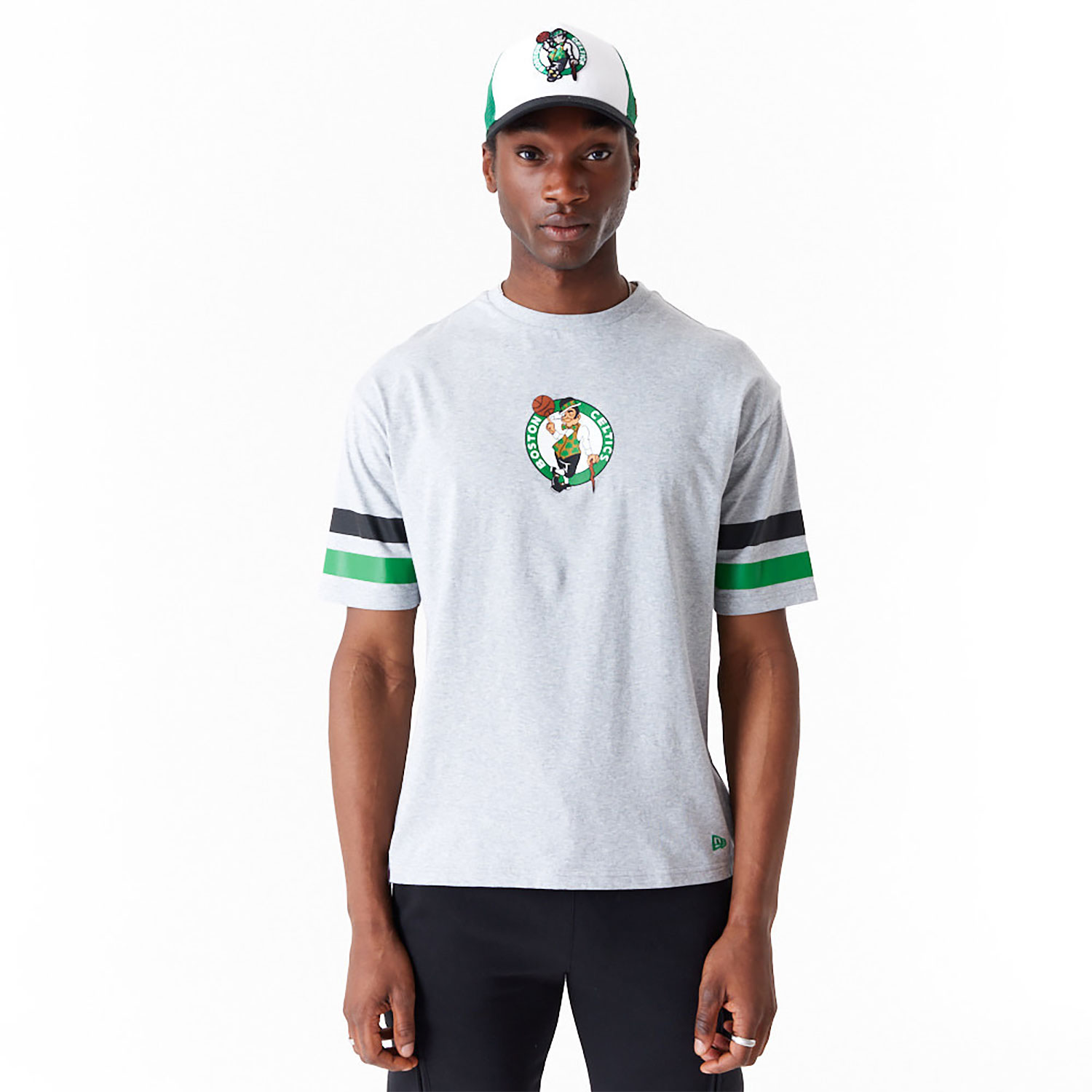 Boston Celtics NBA Arch Graphic Grey Oversized T-Shirt