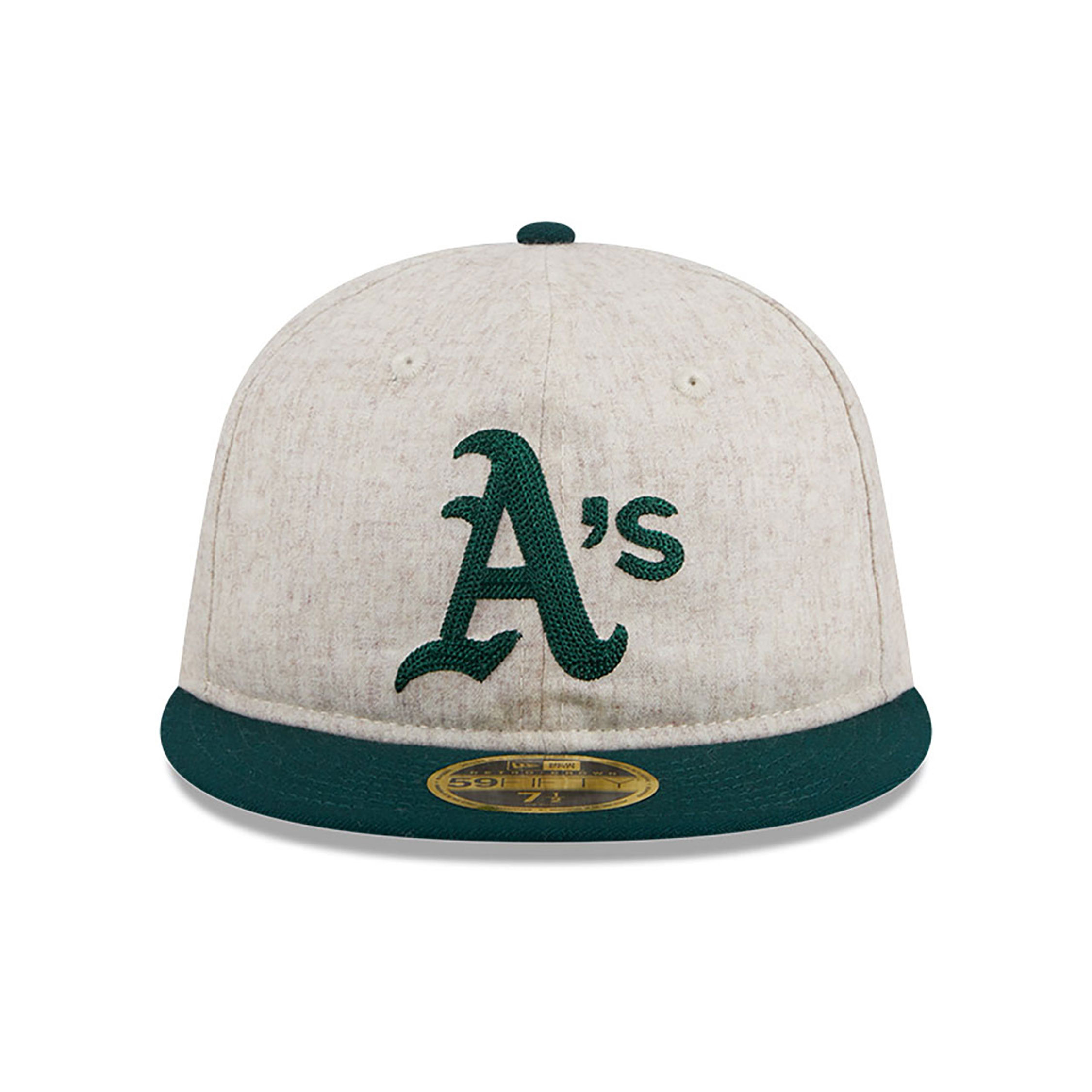 Oakland Athletics Melton Wool Light Beige Retro Crown 59FIFTY Fitted Cap