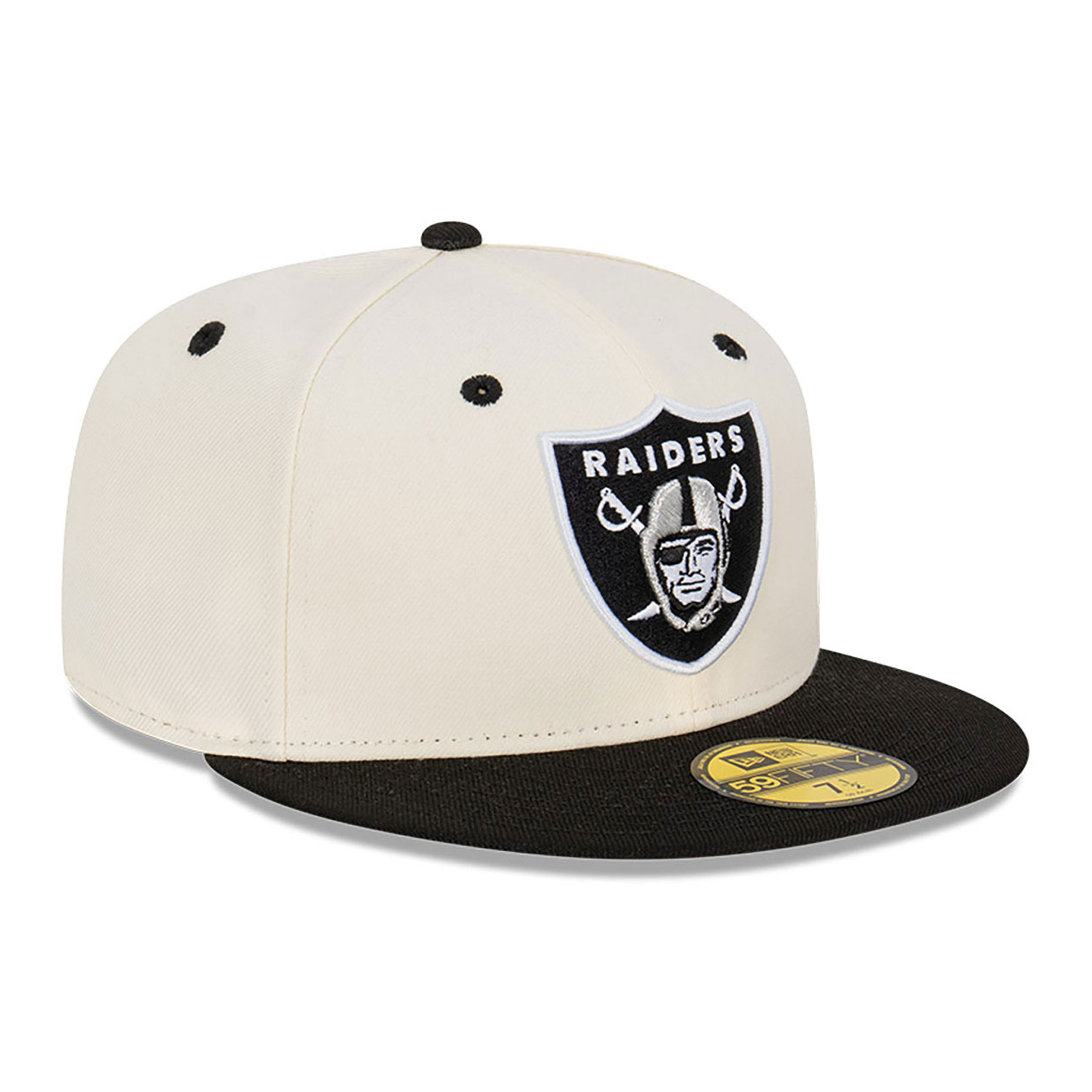 Las Vegas Raiders Pack Logo Chrome White 59FIFTY Fitted Cap
