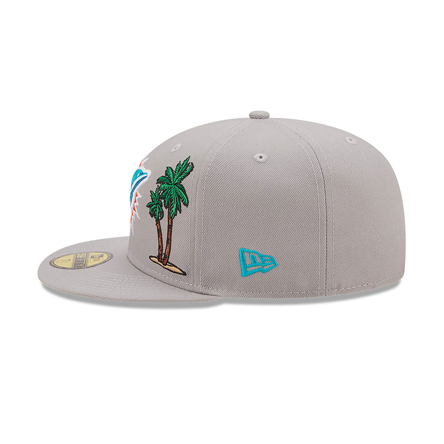 Miami Dolphins NFL Treasure Island Grey 59FIFTY Fitted Cap