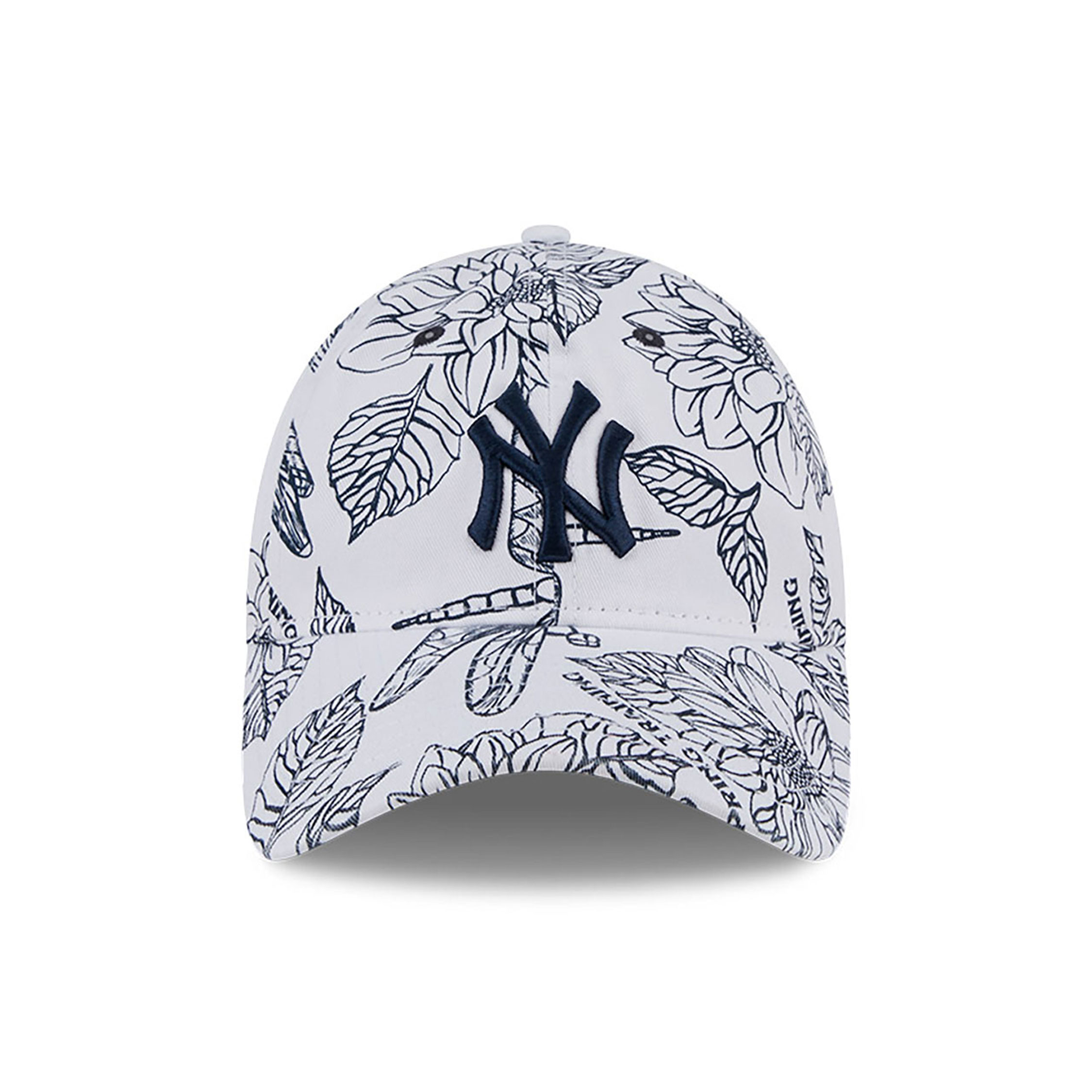 New York Yankees Womens Spring All Over Print White 9TWENTY Adjustable Cap