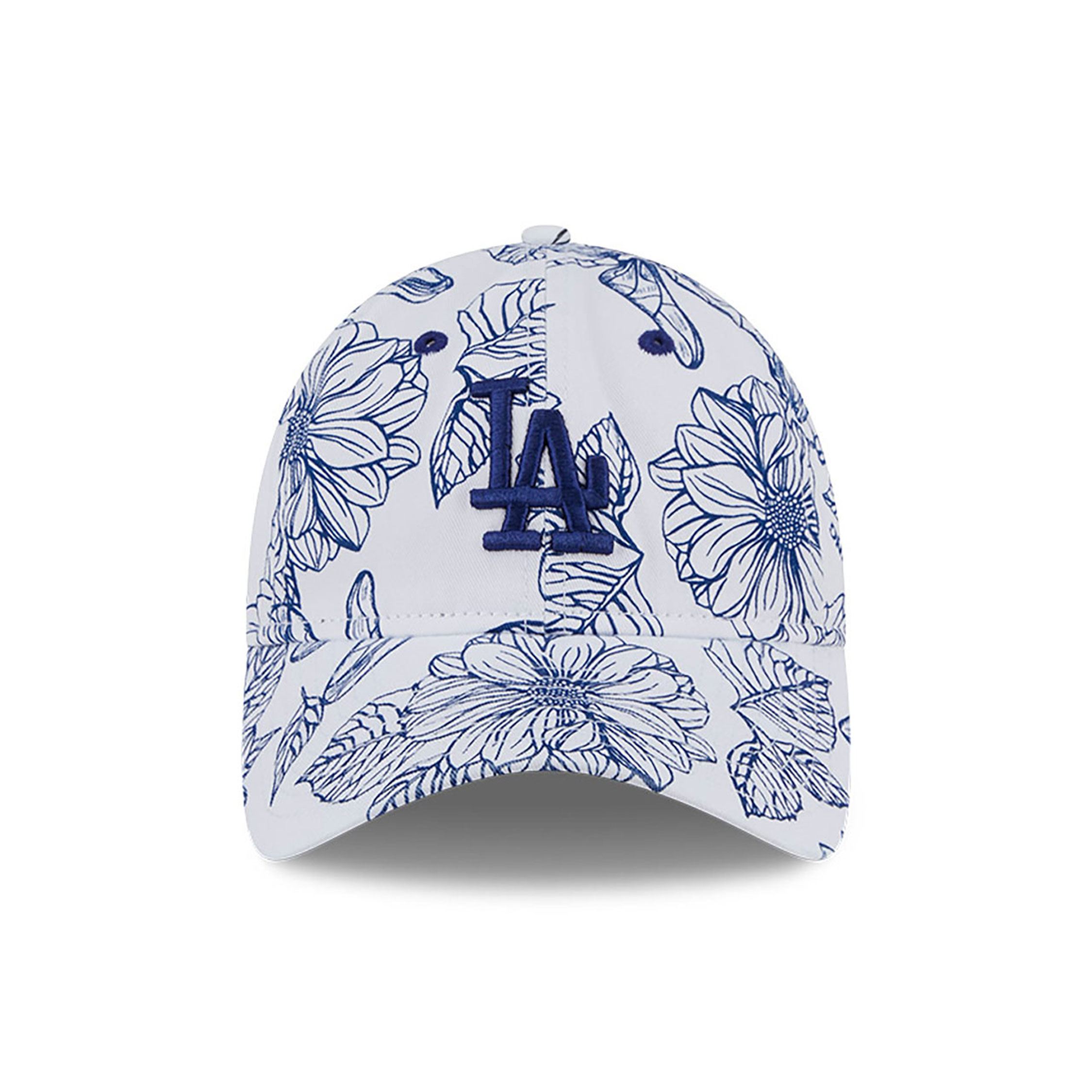 LA Dodgers Womens Spring All Over Print White 9TWENTY Adjustable Cap