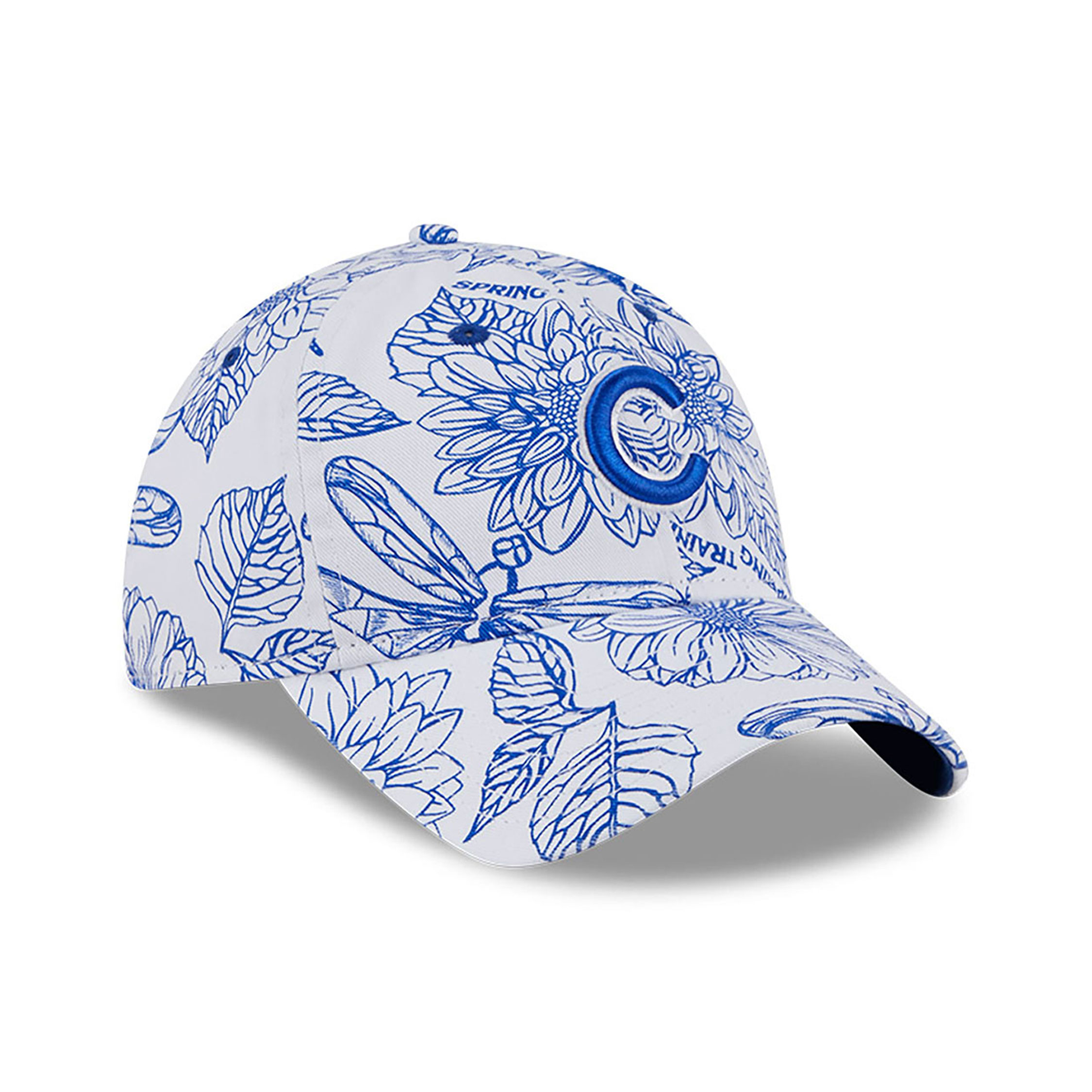 Chicago Cubs Womens Spring All Over Print White 9TWENTY Adjustable Cap