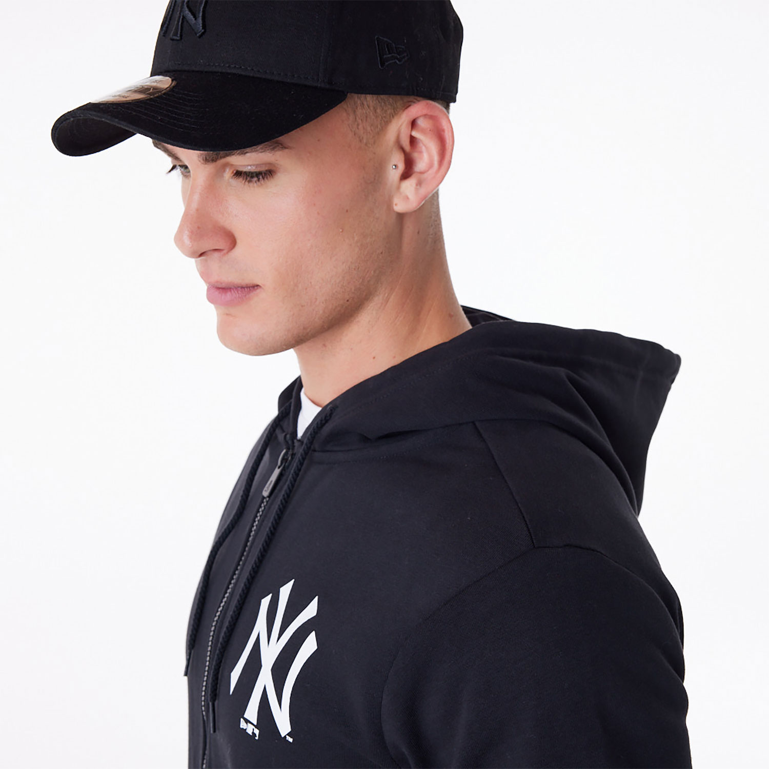 New York Yankees MLB Essential Black Full Zip Hoodie