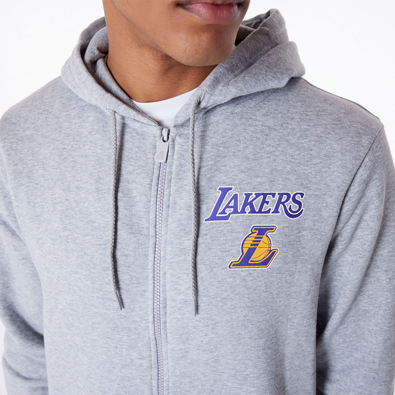 LA Lakers NBA Essential Grey Full Zip Hoodie