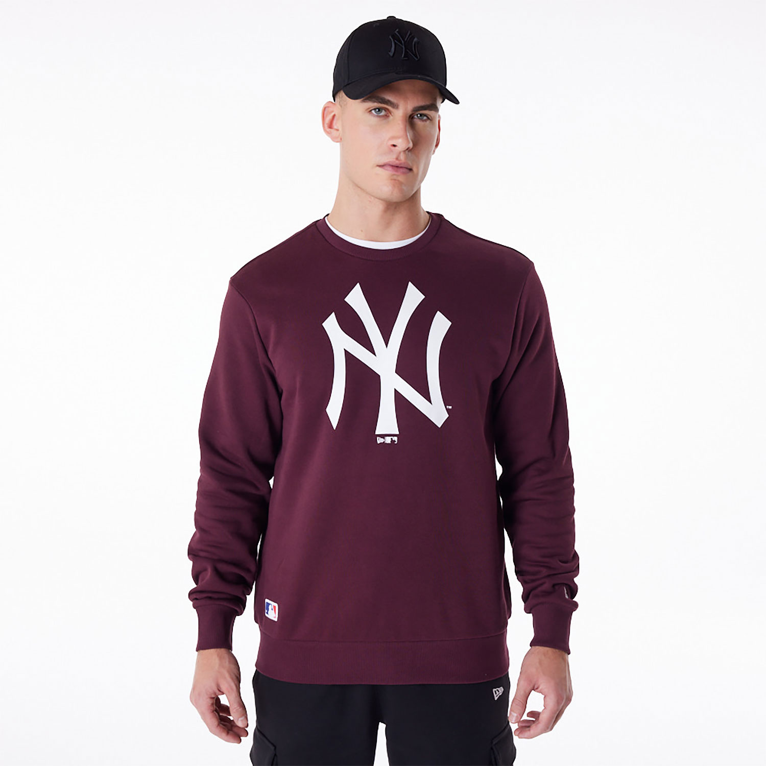 New York Yankees MLB Regular Dark Purple Crew Neck Sweatshirt