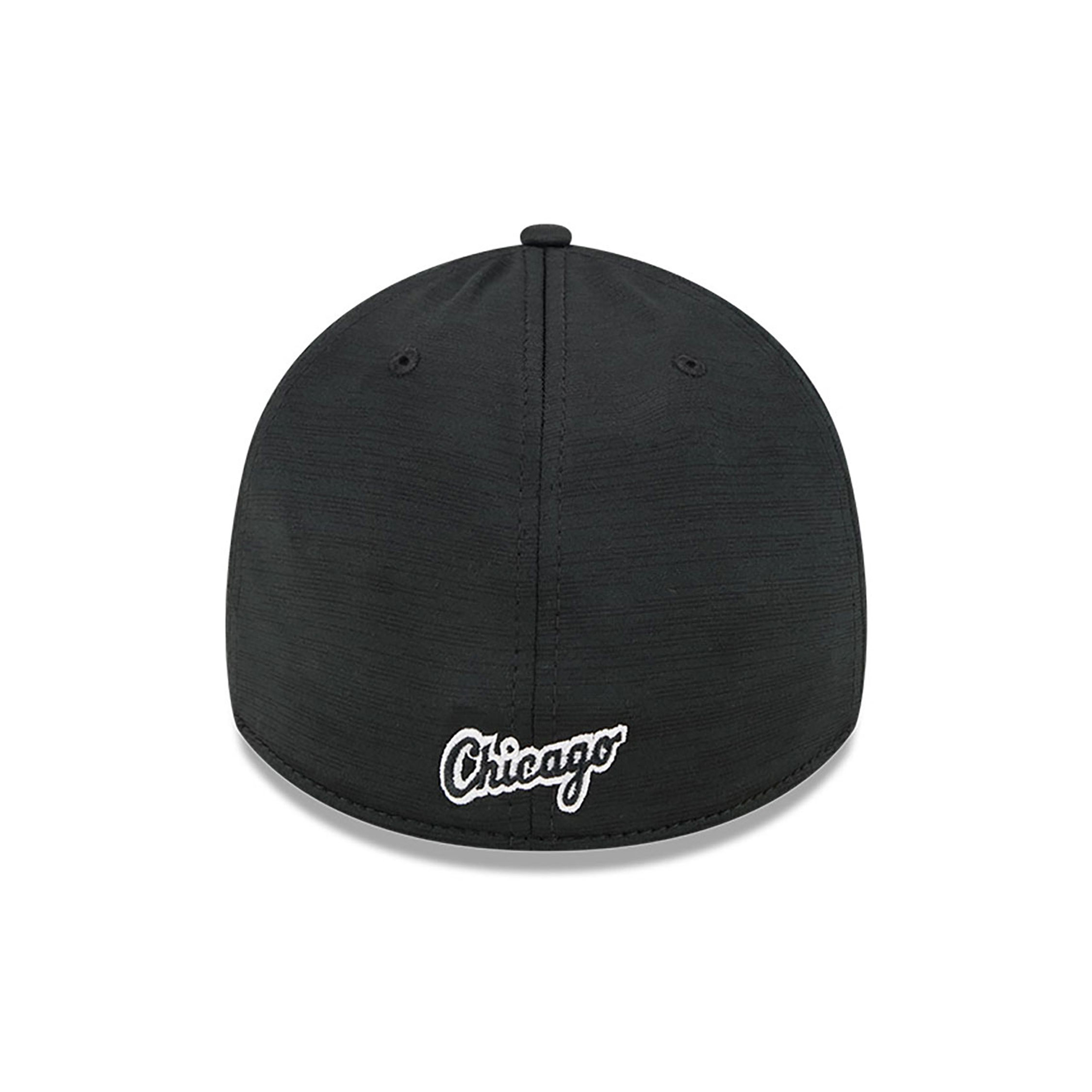 Chicago White Sox Clubhouse Black 39THIRTY Stretch Fit Cap