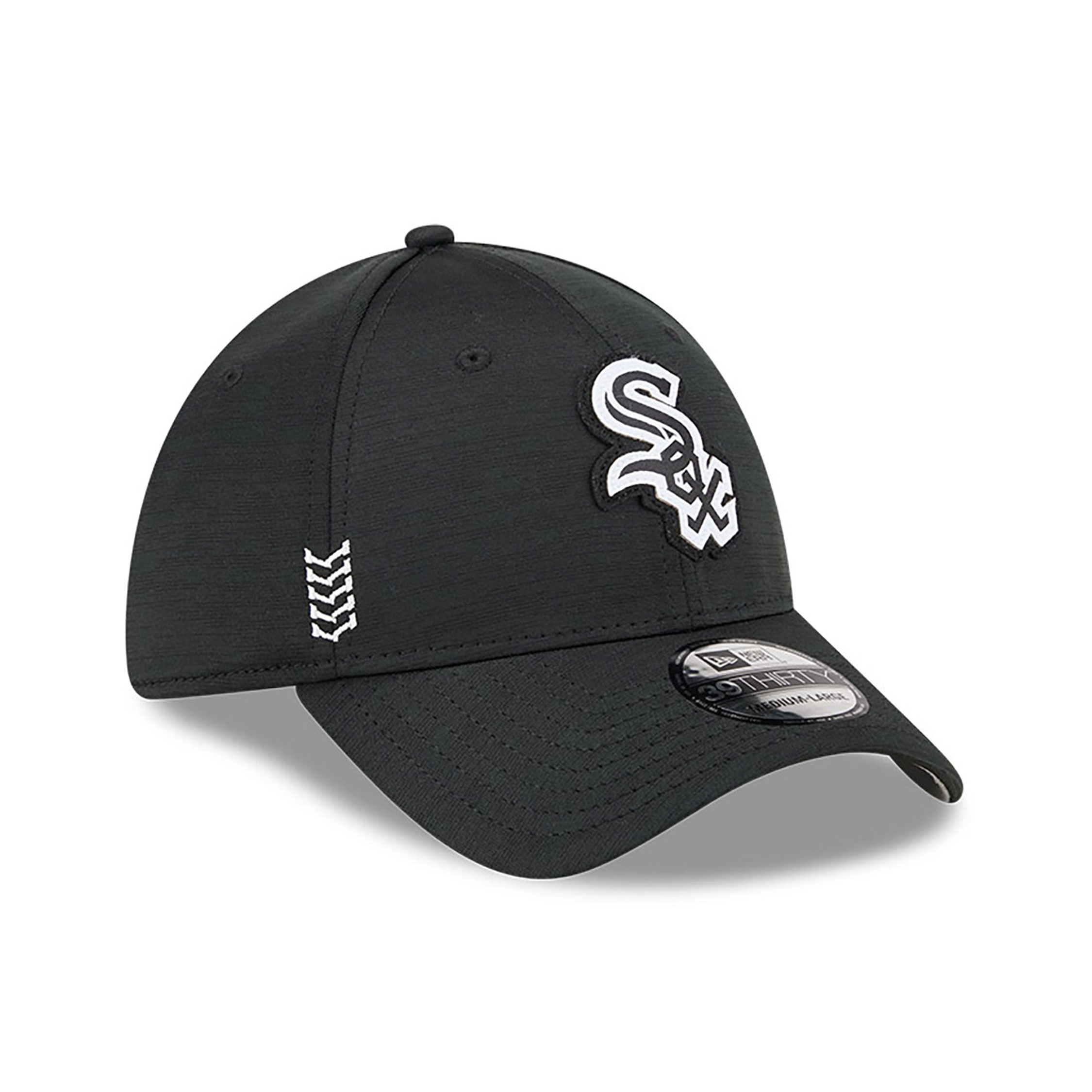 Chicago White Sox Clubhouse Black 39THIRTY Stretch Fit Cap