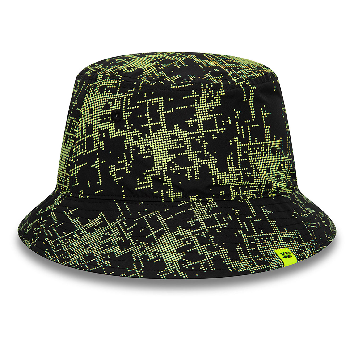 VR46 Poly All Over Print Black Bucket Hat