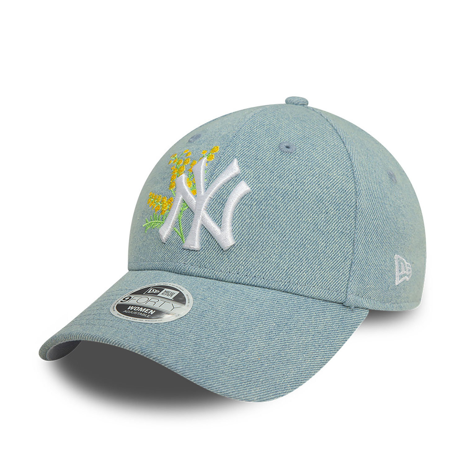 New York Yankees Womens Denim Mimosa Light Blue 9FORTY Adjustable Cap