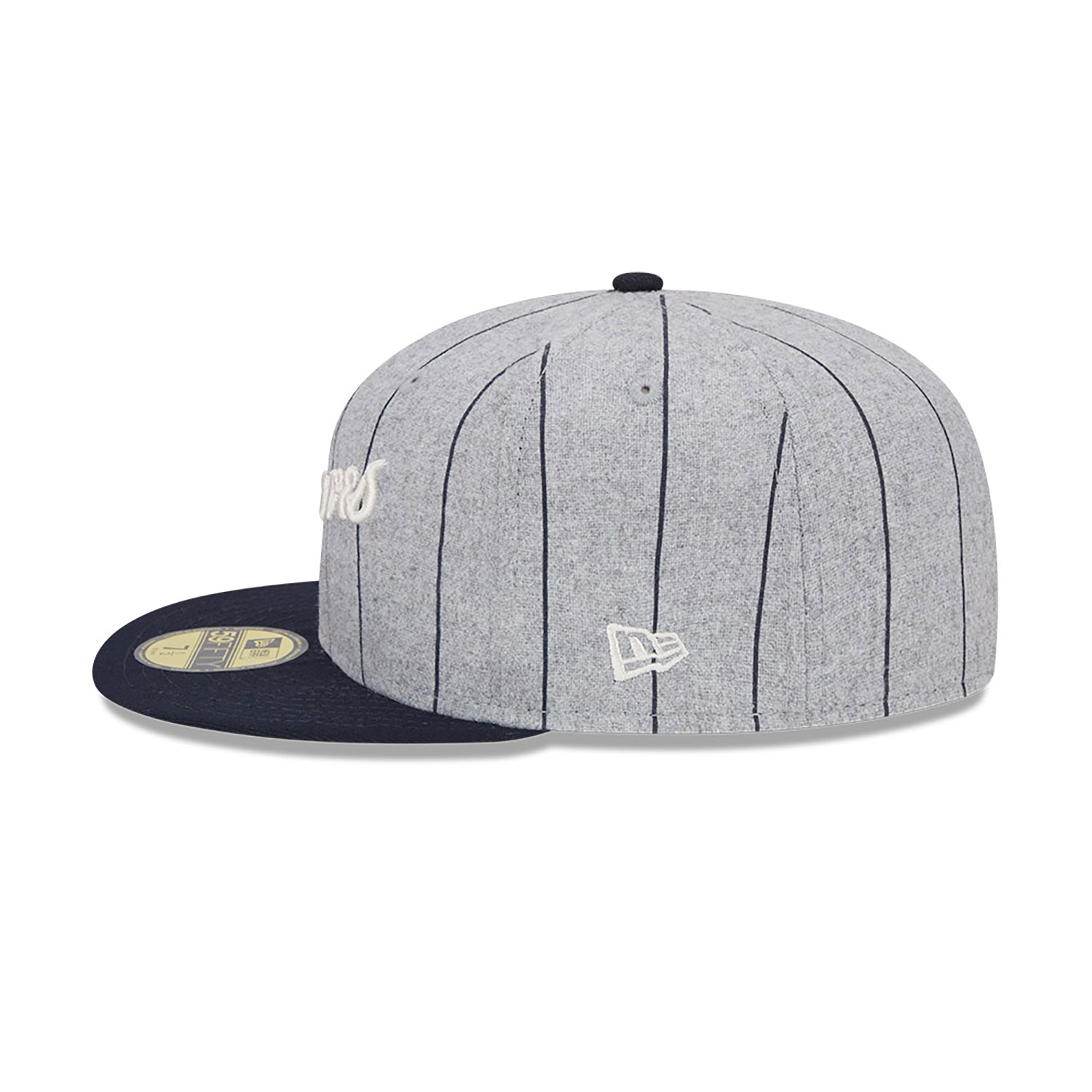 Atlanta Braves Heather Pinstripe Grey 59FIFTY Fitted Cap