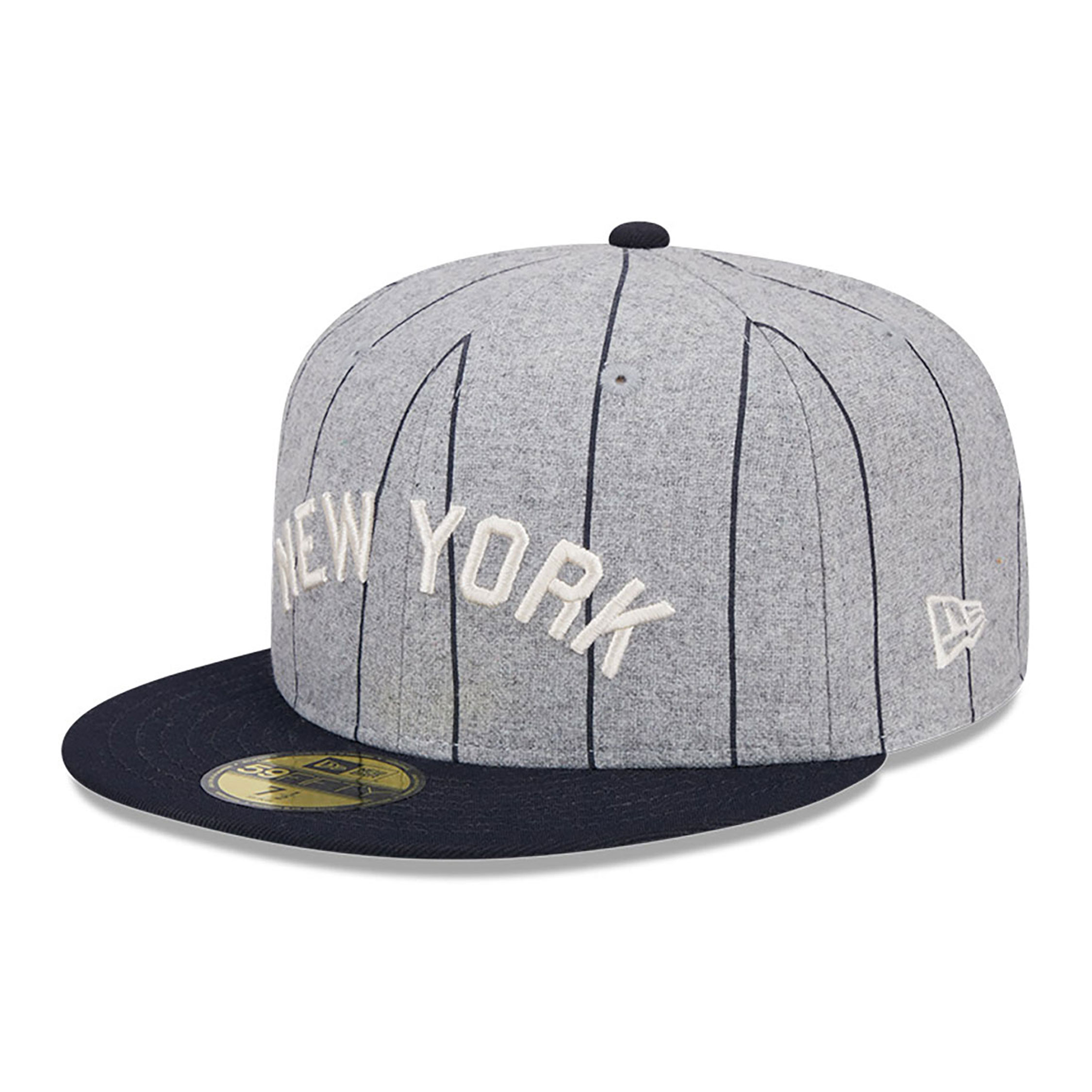 New York Yankees Heather Pinstripe Grey 59FIFTY Fitted Cap