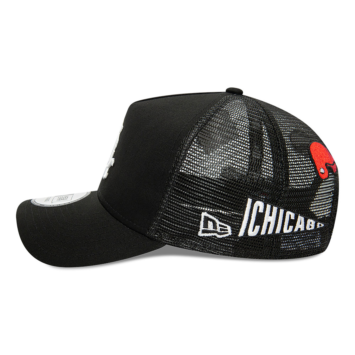 Chicago White Sox Team Patch Black E-Frame Trucker Cap