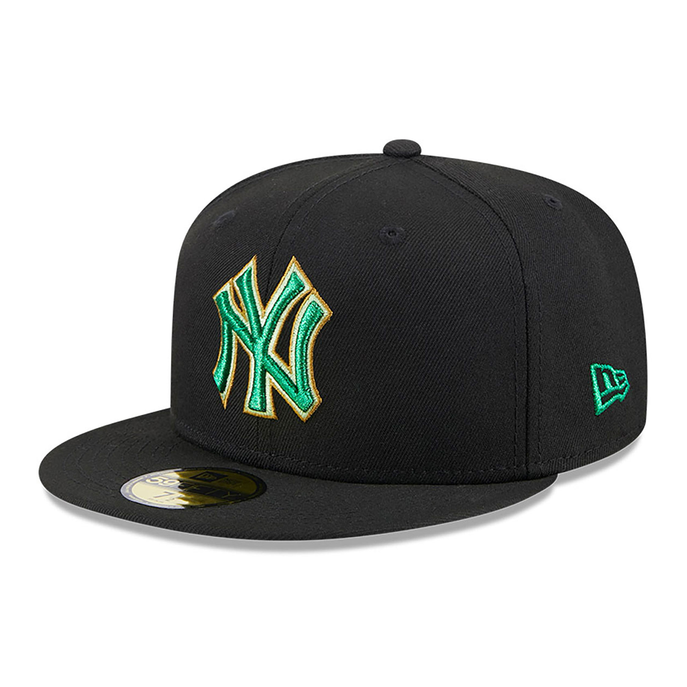 New York Yankees Metallic Green Pop Black 59FIFTY Fitted Cap